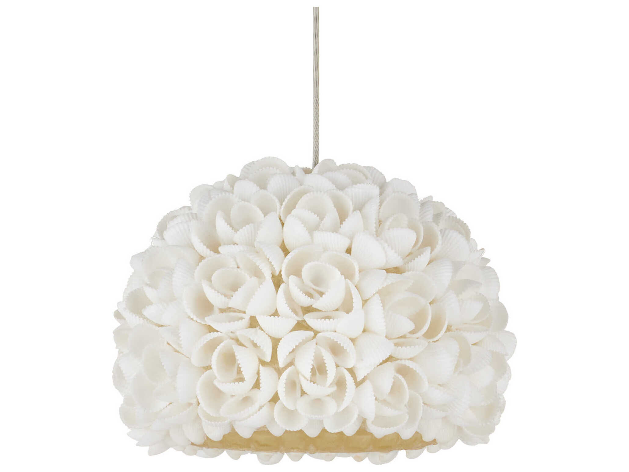 Currey & Company Virtu 15-Light Natural Silver White Dome Pendant