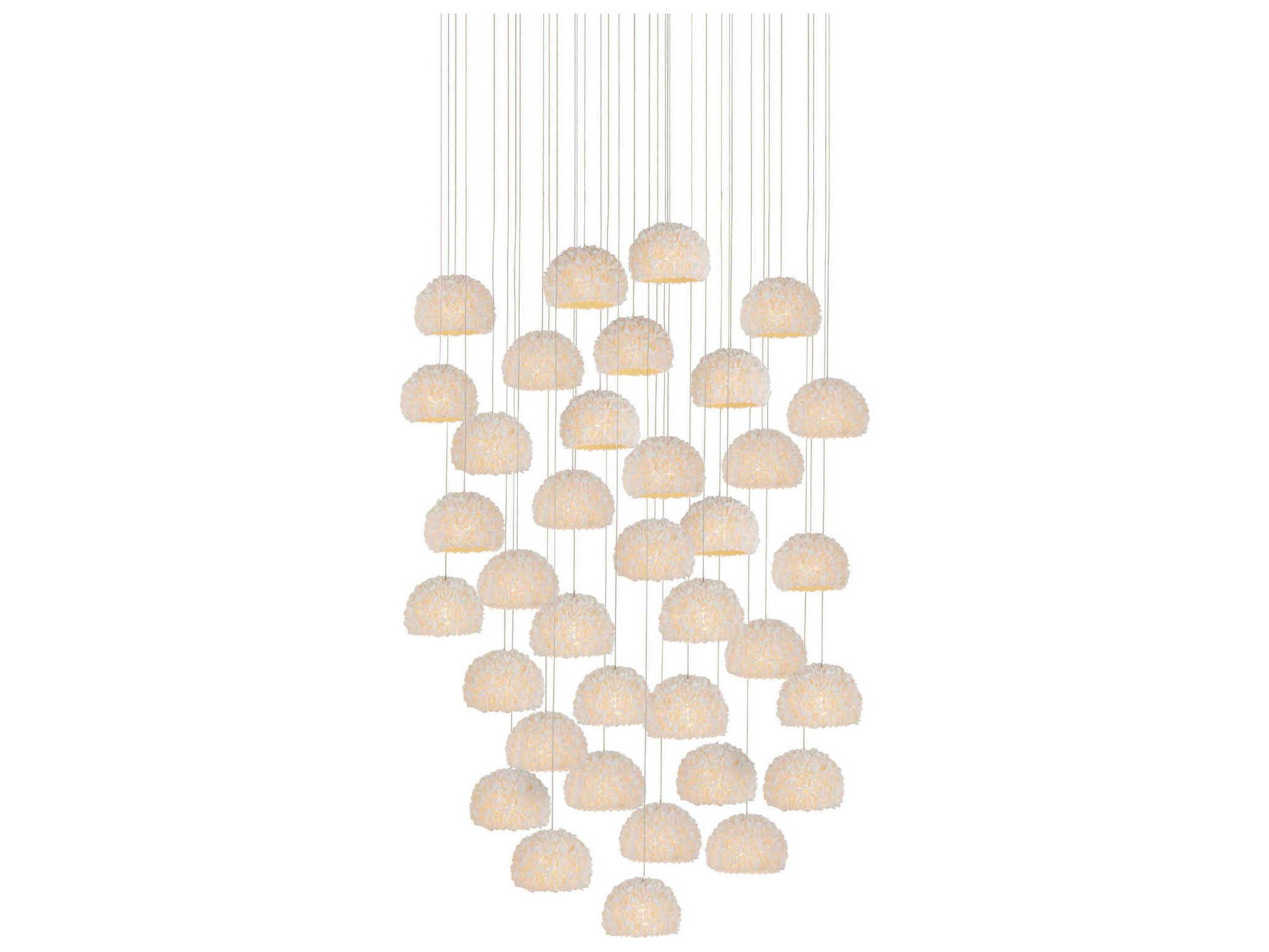 Currey & Company Virtu 36-Light Natural Silver Dome Pendant