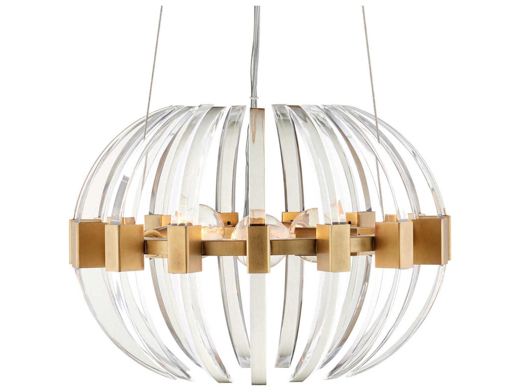 Currey & Company Coquette 3-Light Antique Brass Chandelier