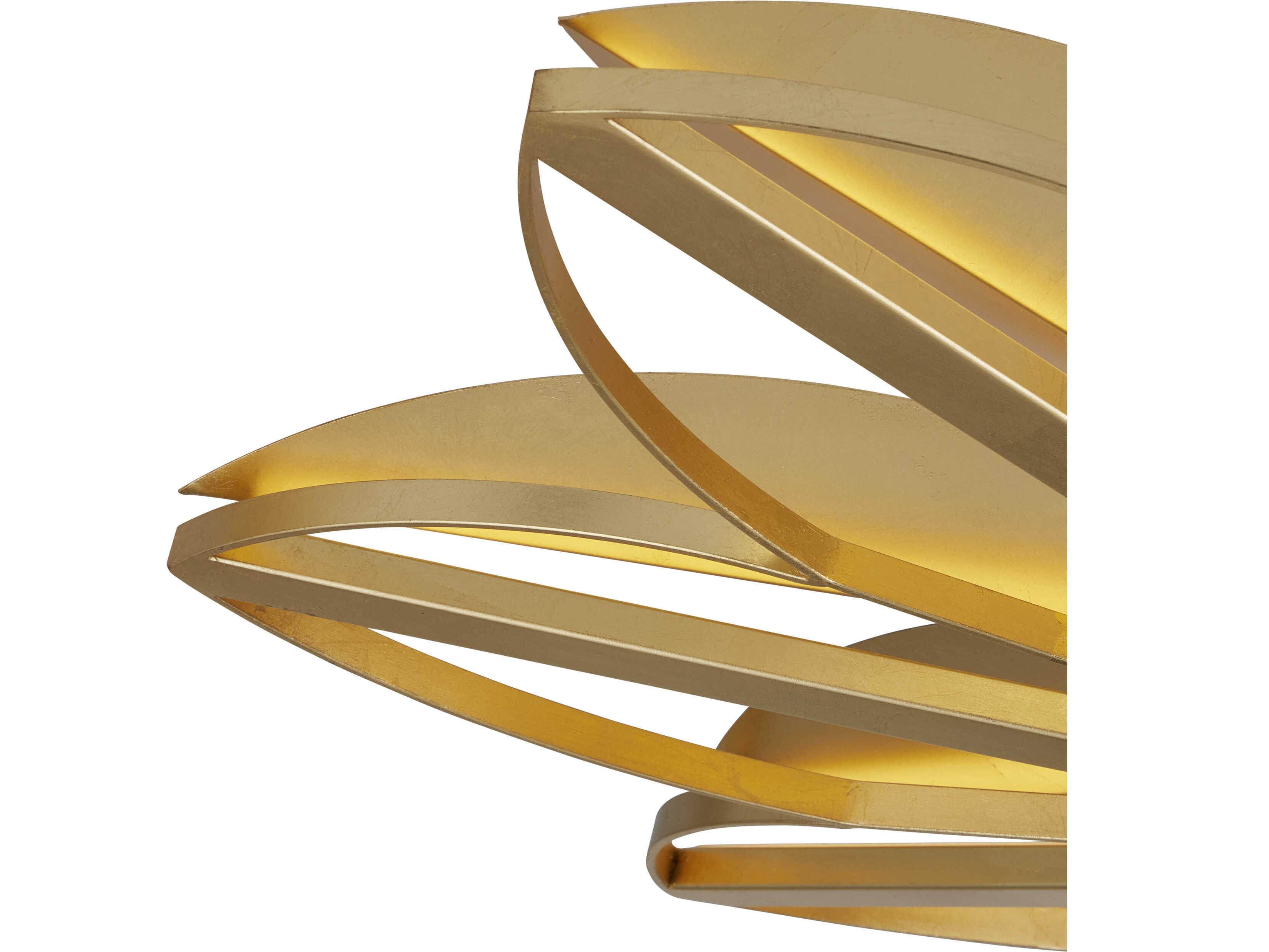 Currey & Company Stewart 8-Light Gold Leaf Geometric Semi Flush Mount