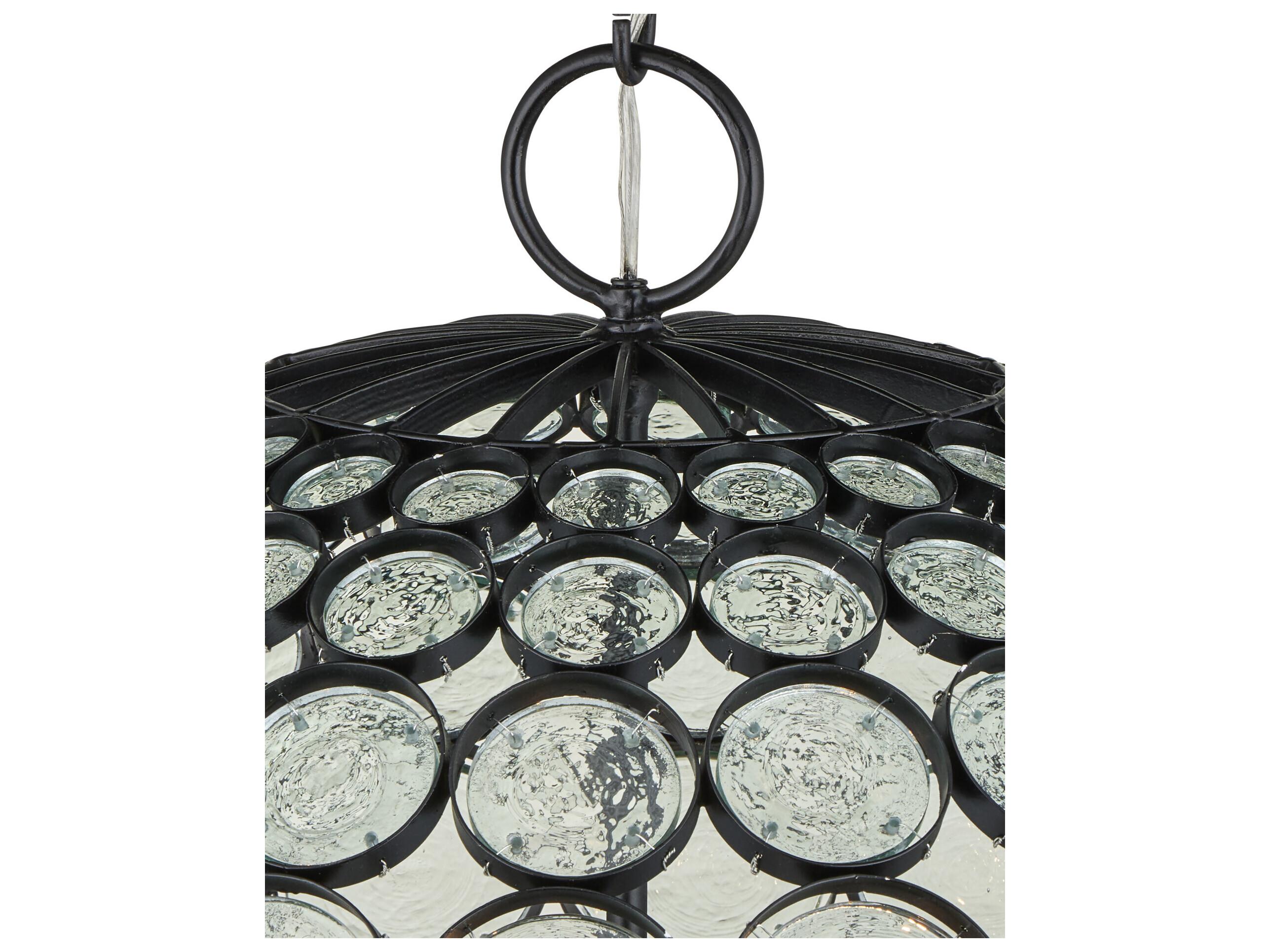 Currey & Company Etude 6-Light Satin Black Globe Pendant
