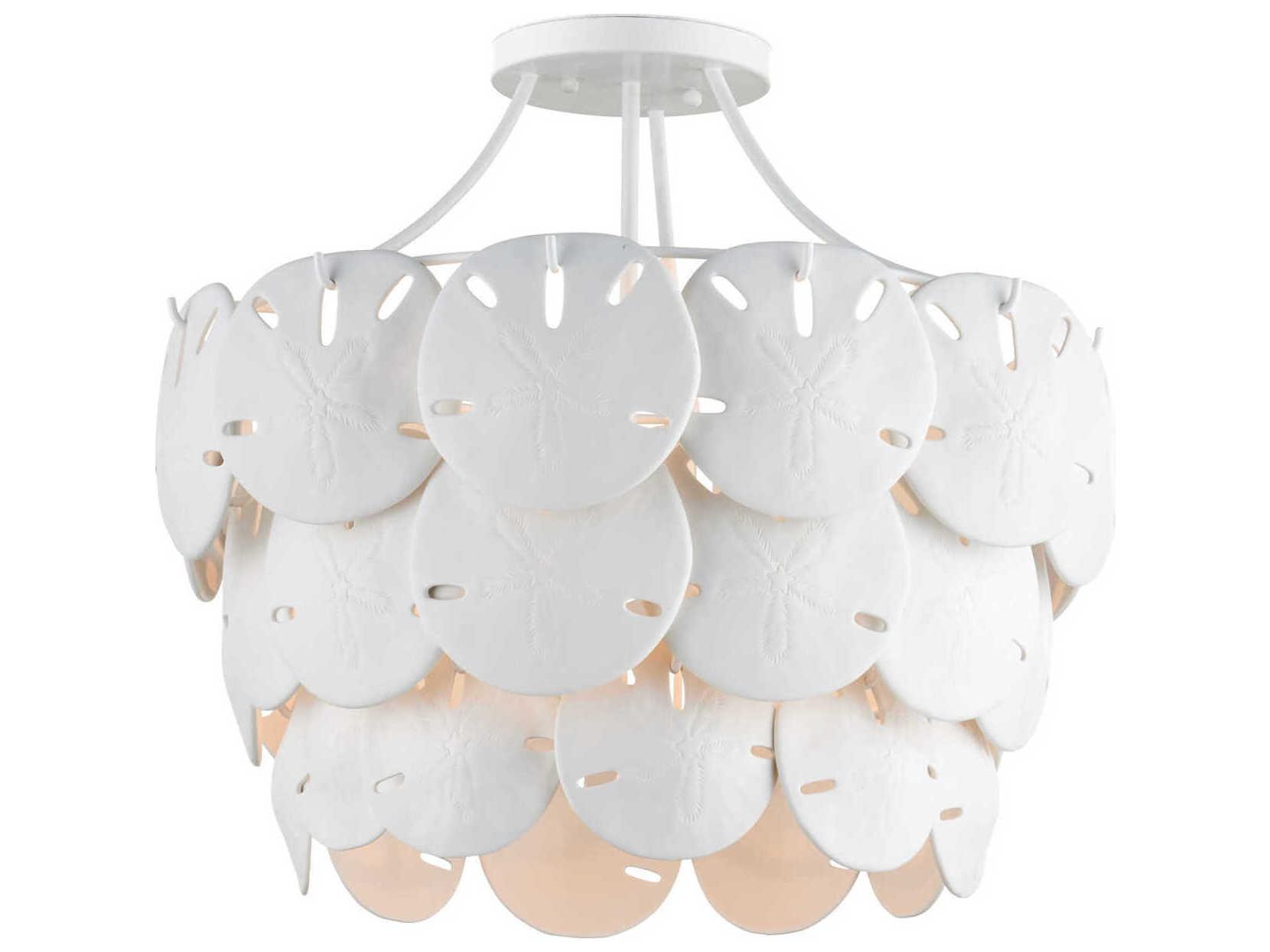 Currey & Company Tulum 3-Light Sugar White Chandelier
