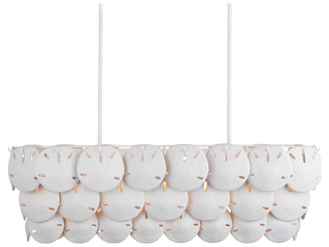 Currey & Company Tulum 5-Light Sugar White Linear Island Pendant