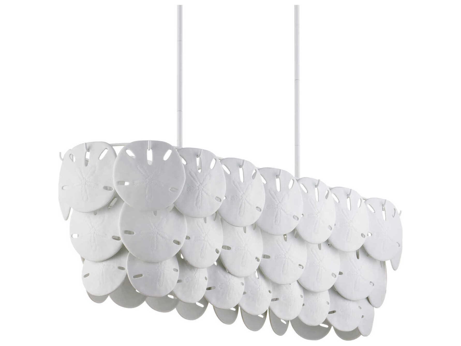 Currey & Company Tulum 5-Light Sugar White Linear Island Pendant