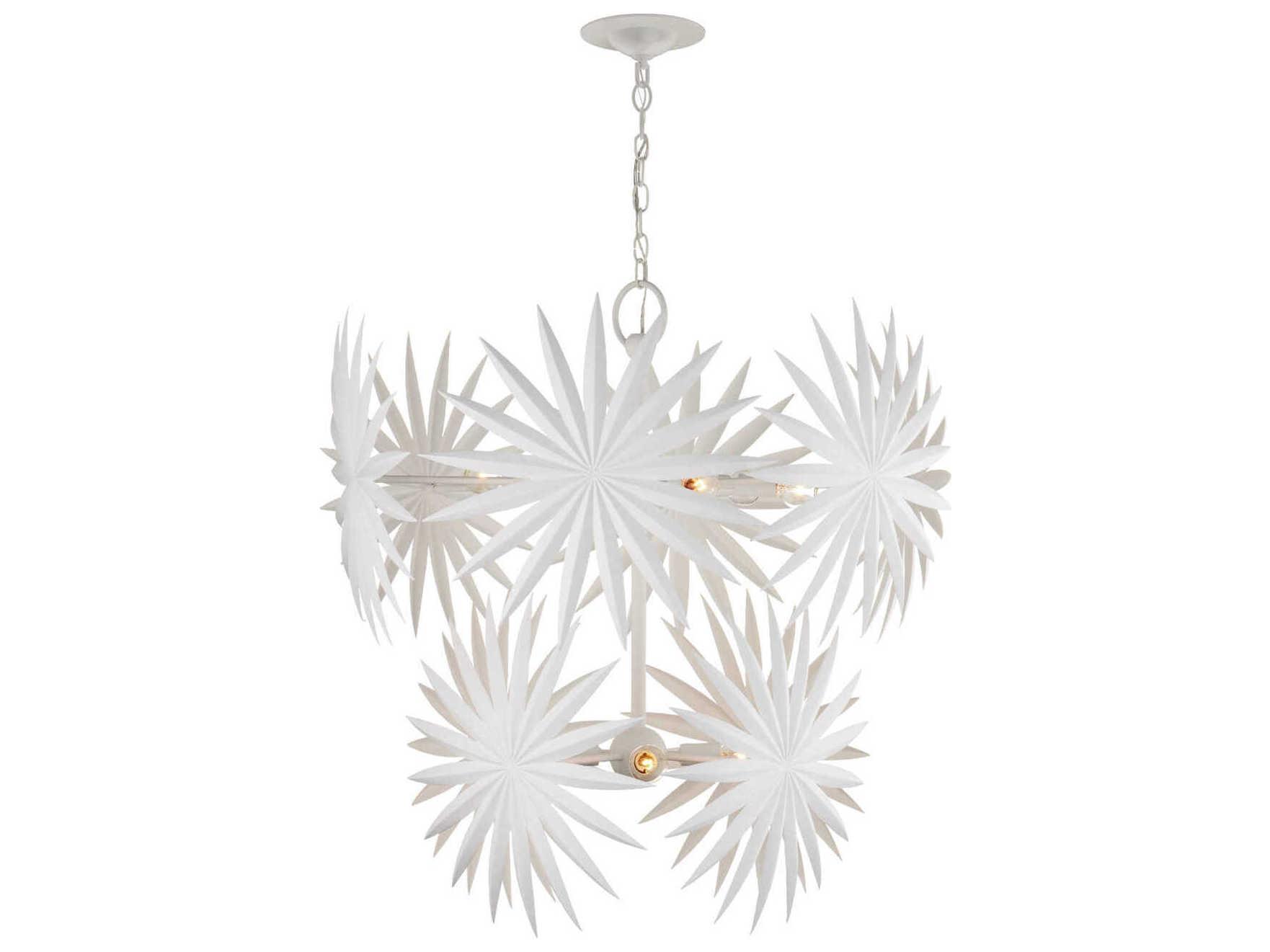 Currey & Company Bismarkia 10-Light Gesso White Tiered Chandelier