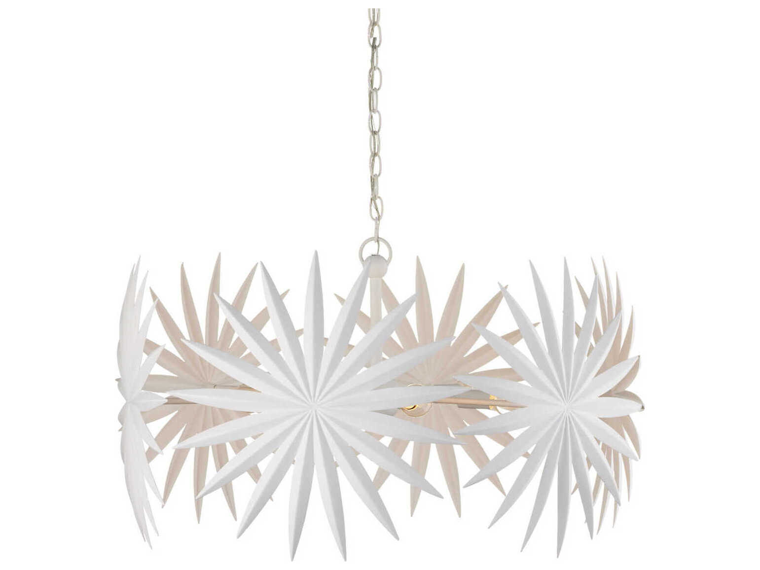 Currey & Company Bismarkia 6-Light Gesso White Chandelier