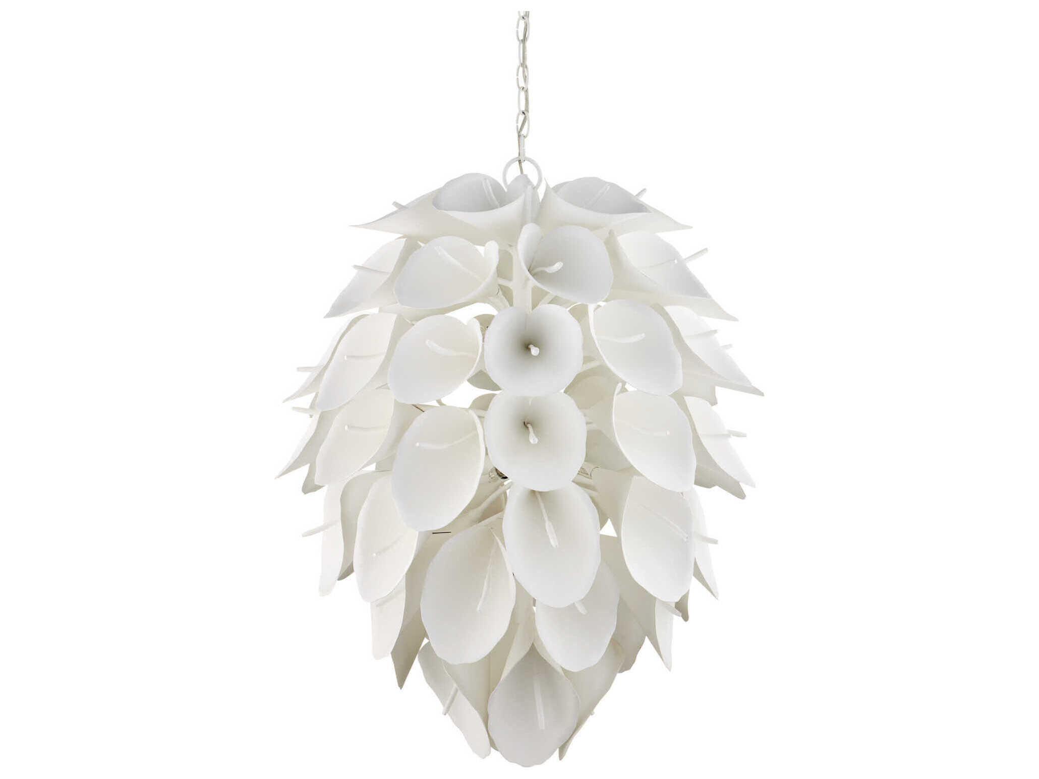 Currey & Company Diego 9-Light Gesso White Chandelier