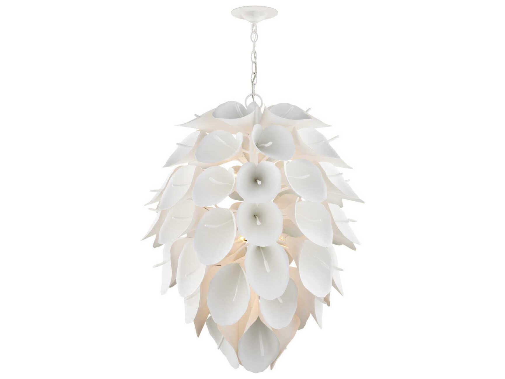 Currey & Company Diego 9-Light Gesso White Chandelier