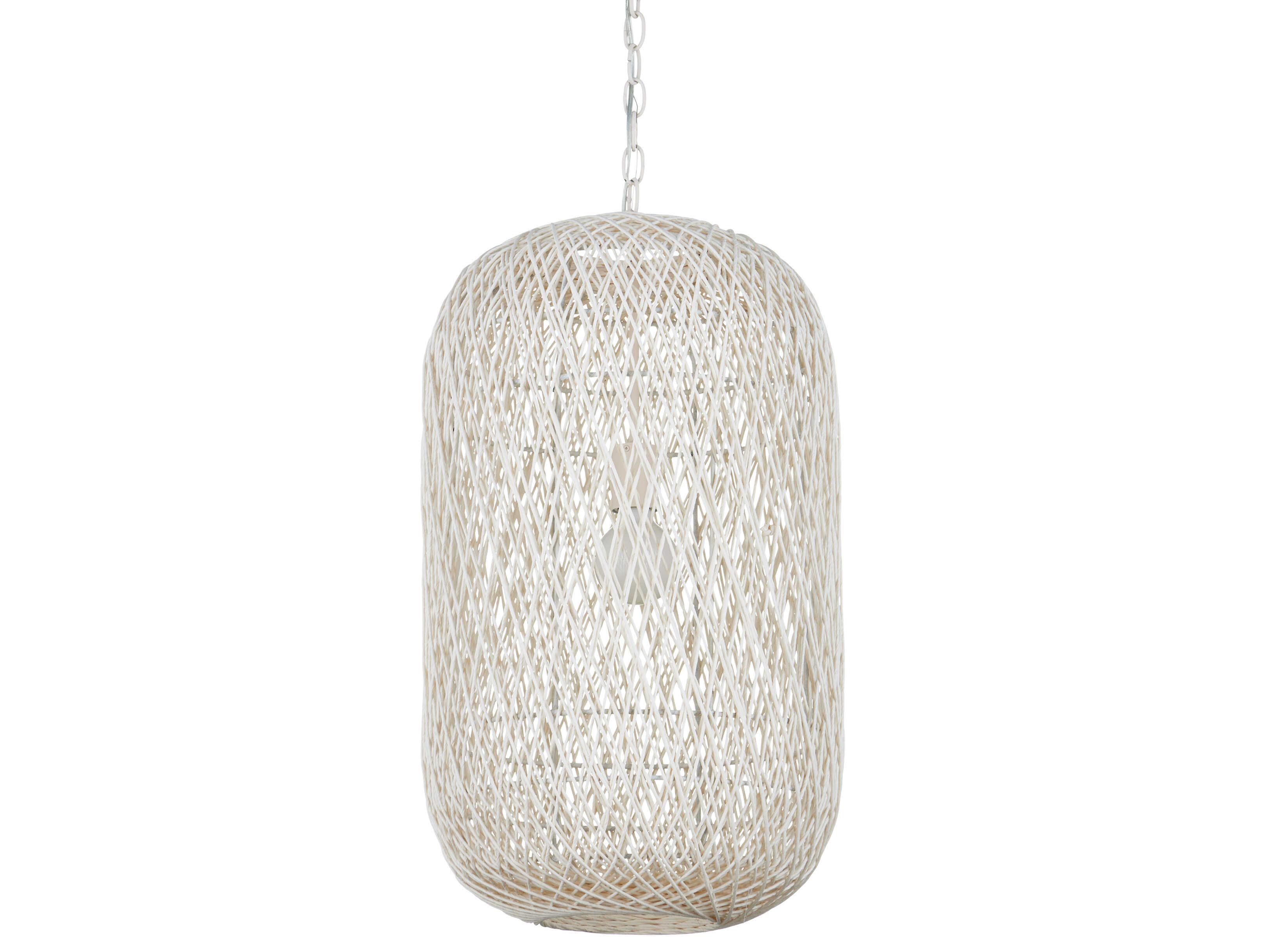 Currey & Company Cocoon 1-Light Cream Vanilla White Cylinder Globe Pendant