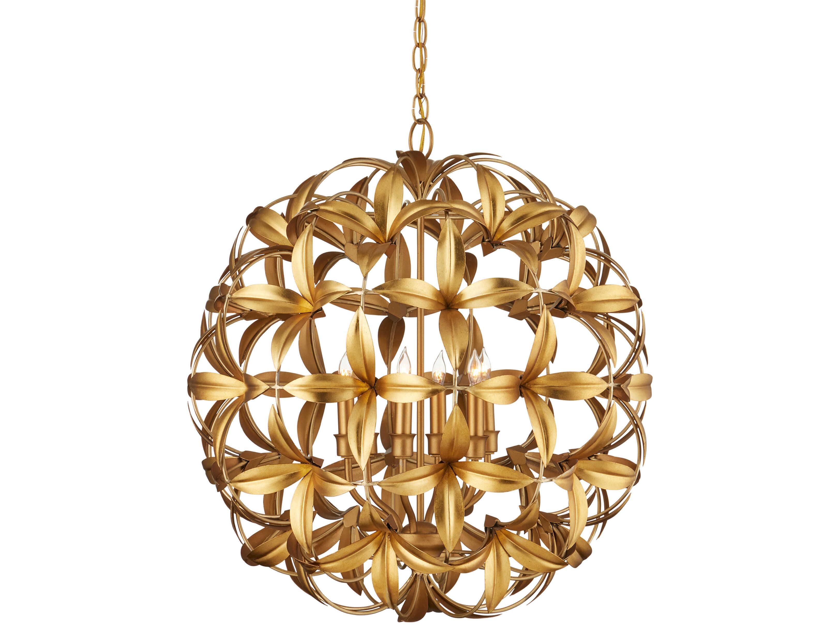 Currey & Company Helenium 6-Light Gold Candelabra Chandelier