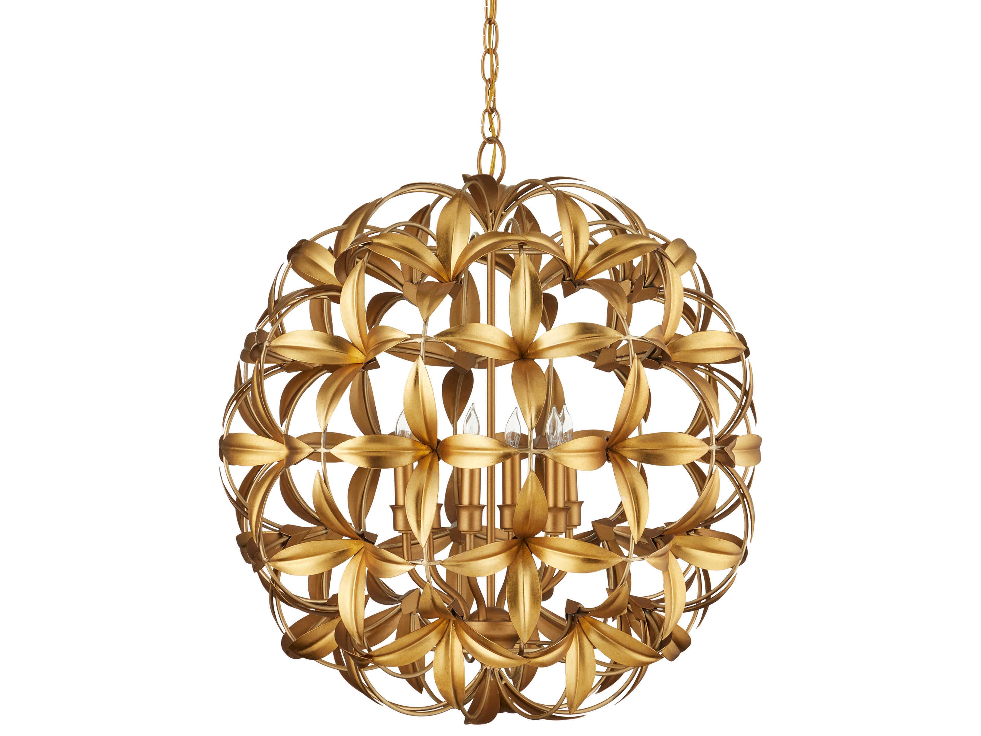Currey & Company Helenium 6-Light Gold Candelabra Chandelier