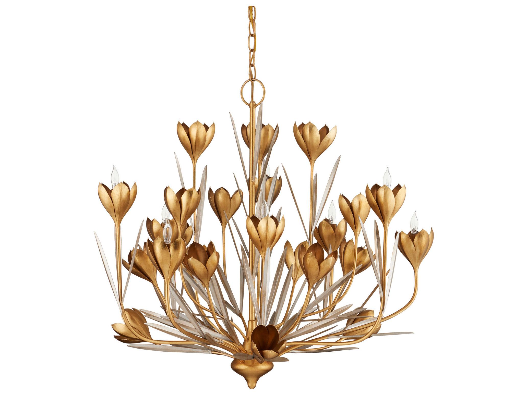 Currey & Company Hortensia 9-Light Gold Chandelier