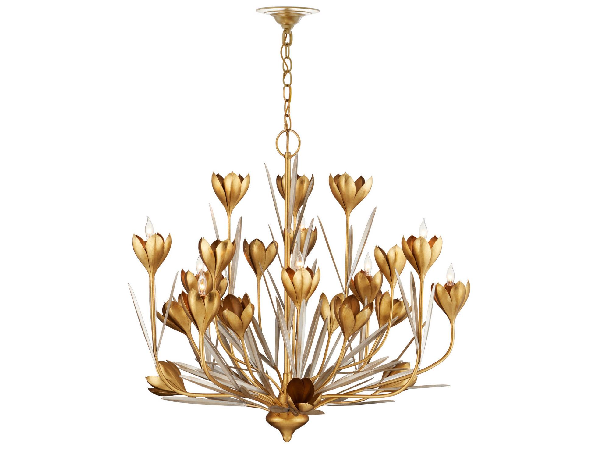 Currey & Company Hortensia 9-Light Gold Chandelier