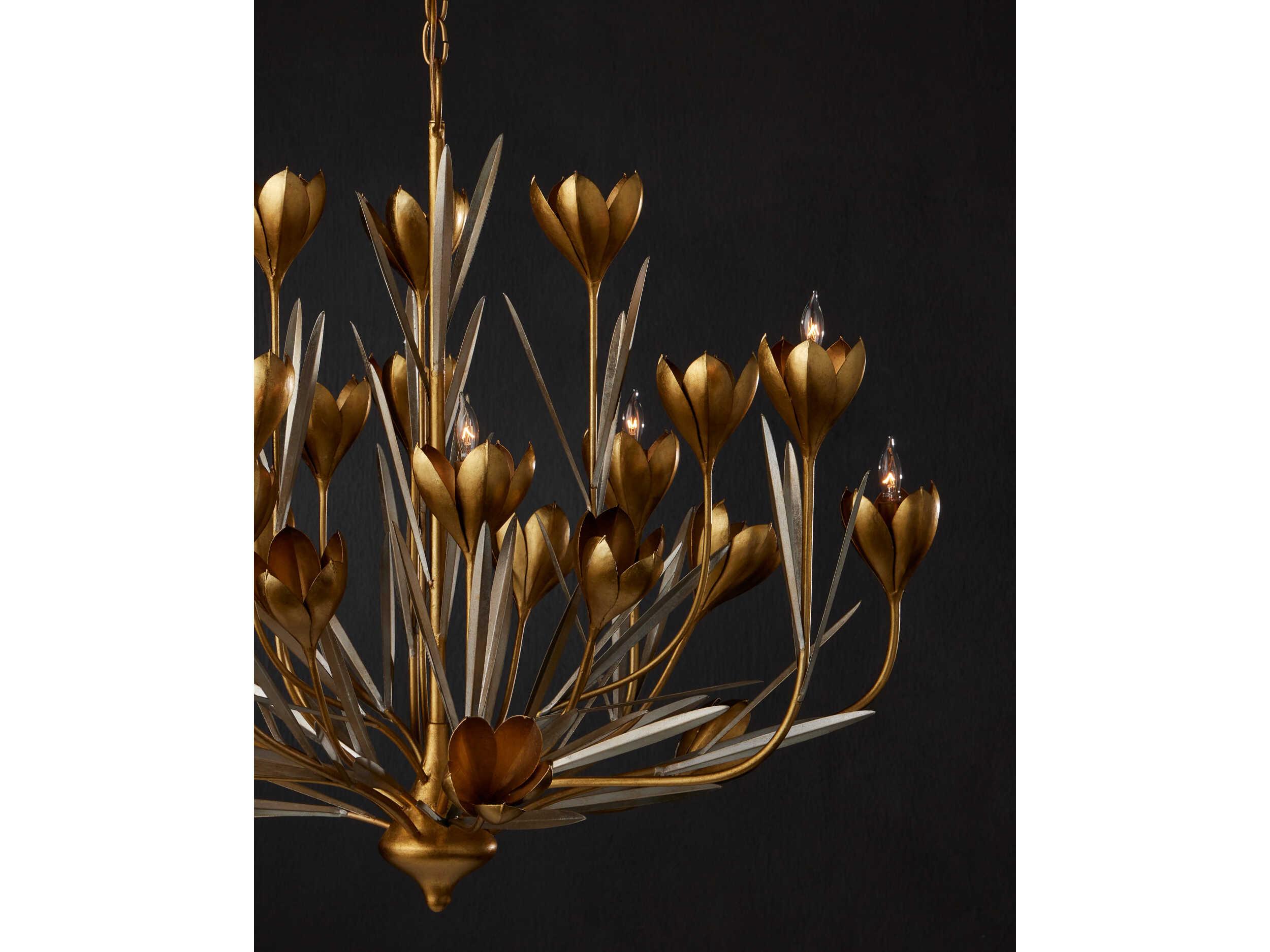 Currey & Company Hortensia 9-Light Gold Chandelier