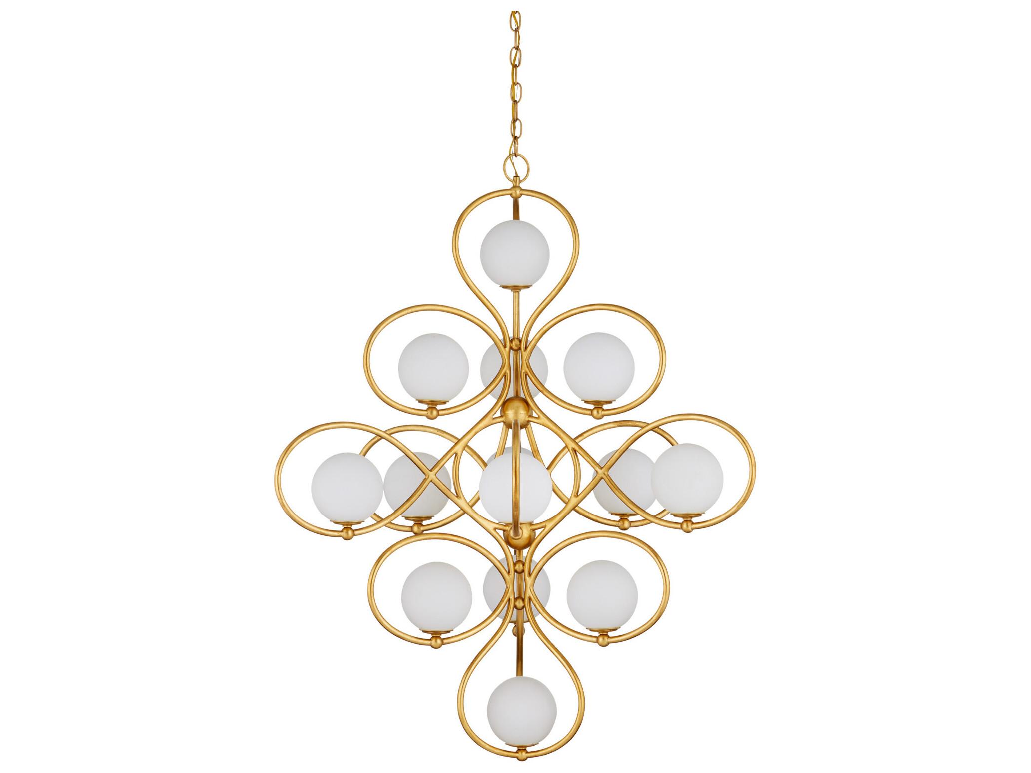 Currey & Company Storrs 14-Light Gold Globe Geometric Chandelier