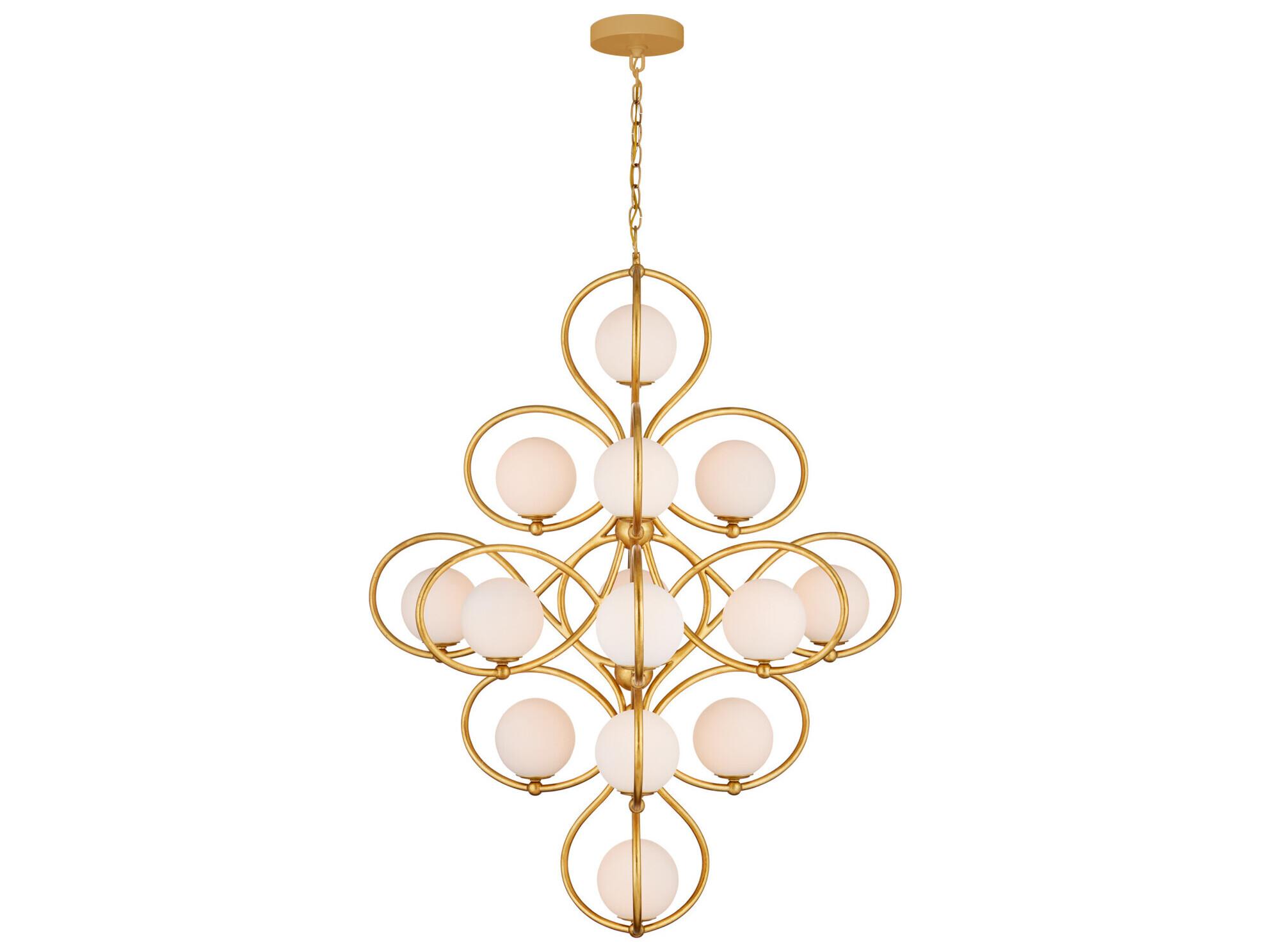 Currey & Company Storrs 14-Light Gold Globe Geometric Chandelier