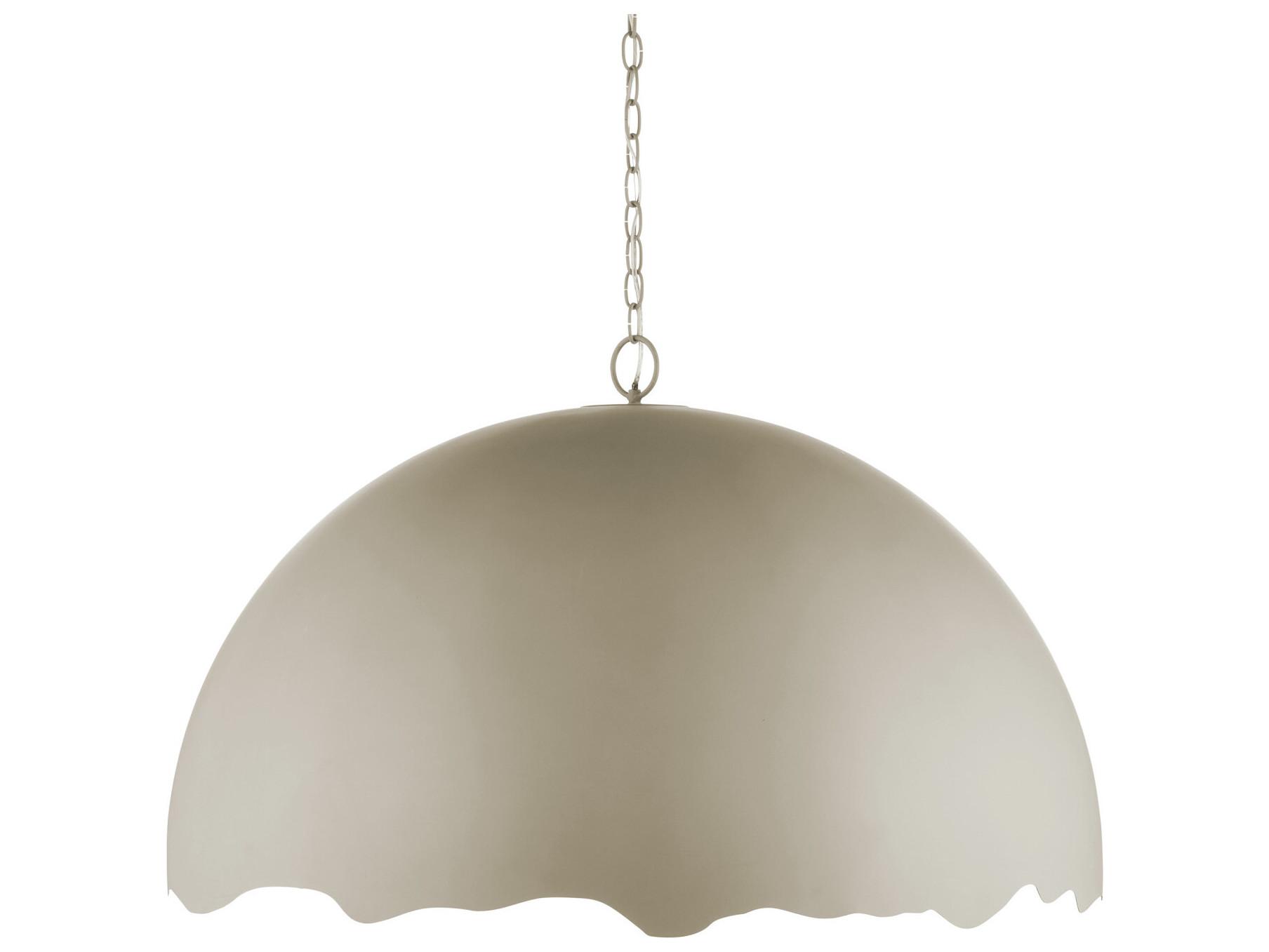 Currey & Company Tamago 1-Light Smoky Olive Contemporary Gold Gray Dome Pendant