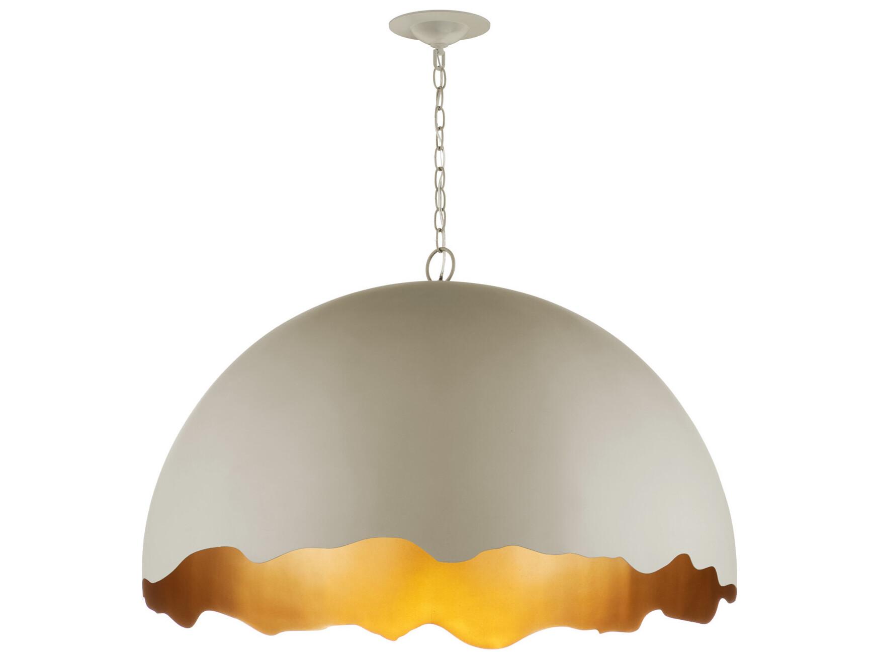 Currey & Company Tamago 1-Light Smoky Olive Contemporary Gold Gray Dome Pendant