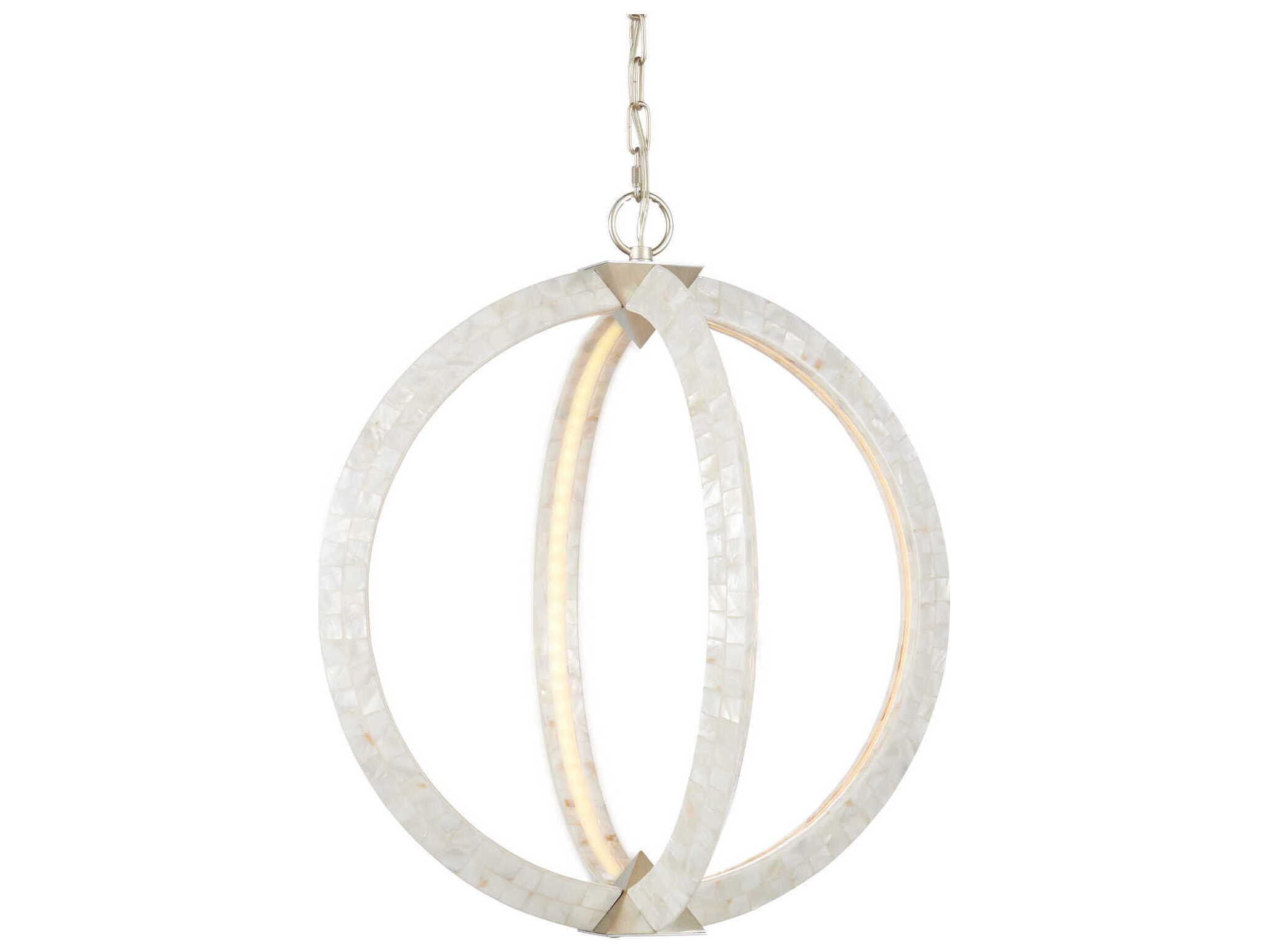 Currey & Company Arietta 4-Light Pearl Silver Globe Chandelier