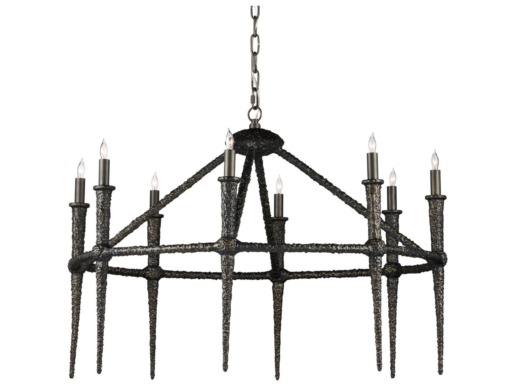 Currey & Company Blackthorn 8-Light Aged Bronze Candelabra Chandelier