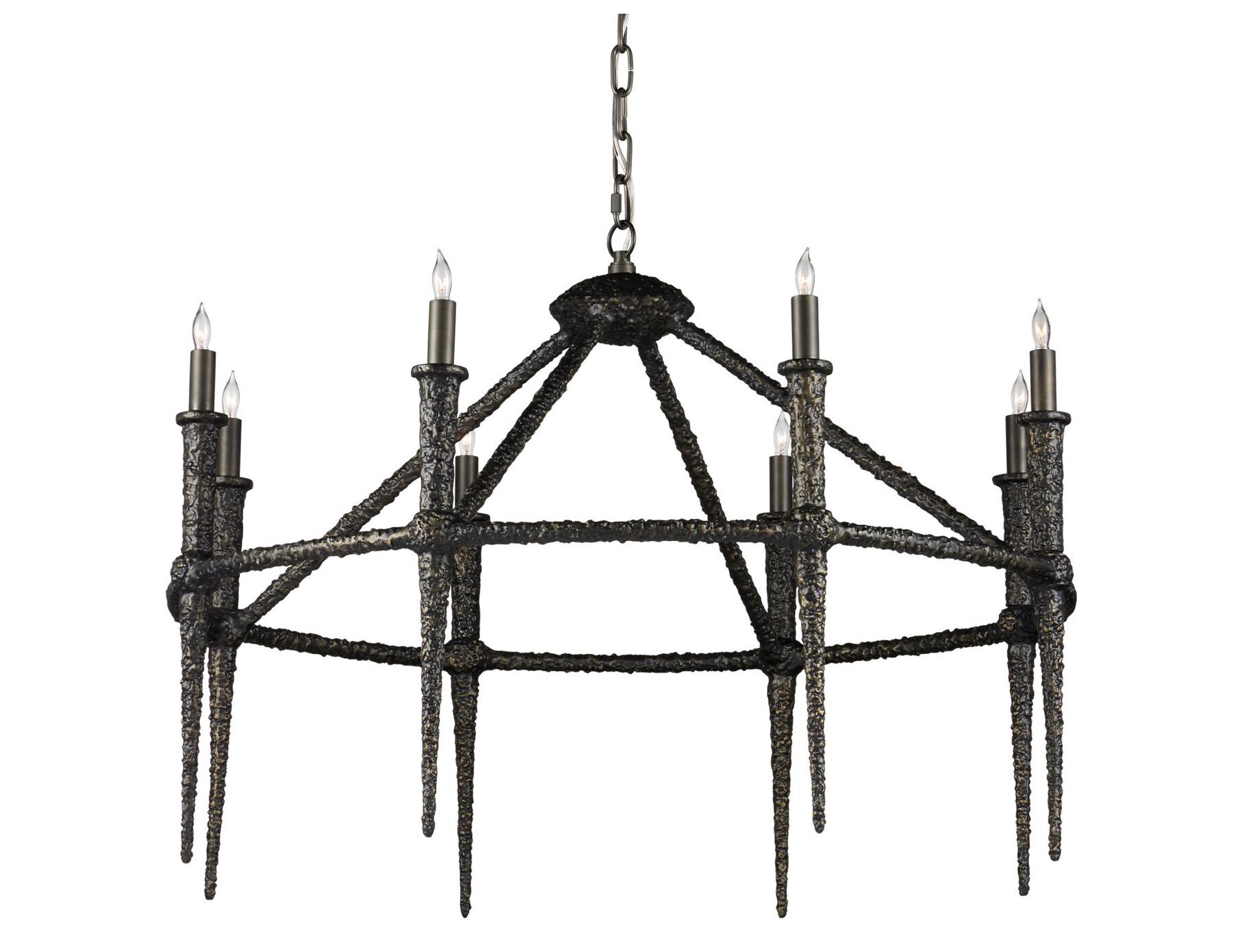 Currey & Company Blackthorn 8-Light Aged Bronze Candelabra Chandelier