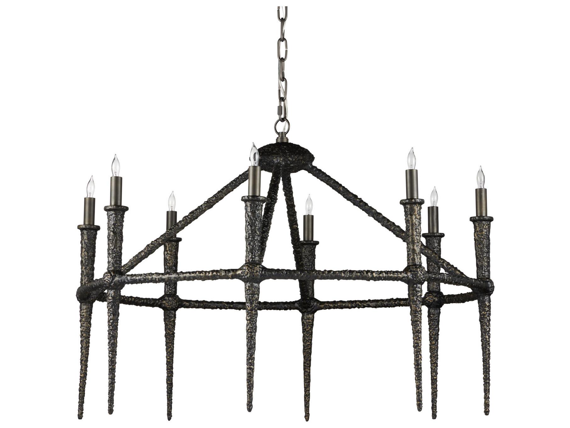Currey & Company Blackthorn 8-Light Aged Bronze Candelabra Chandelier
