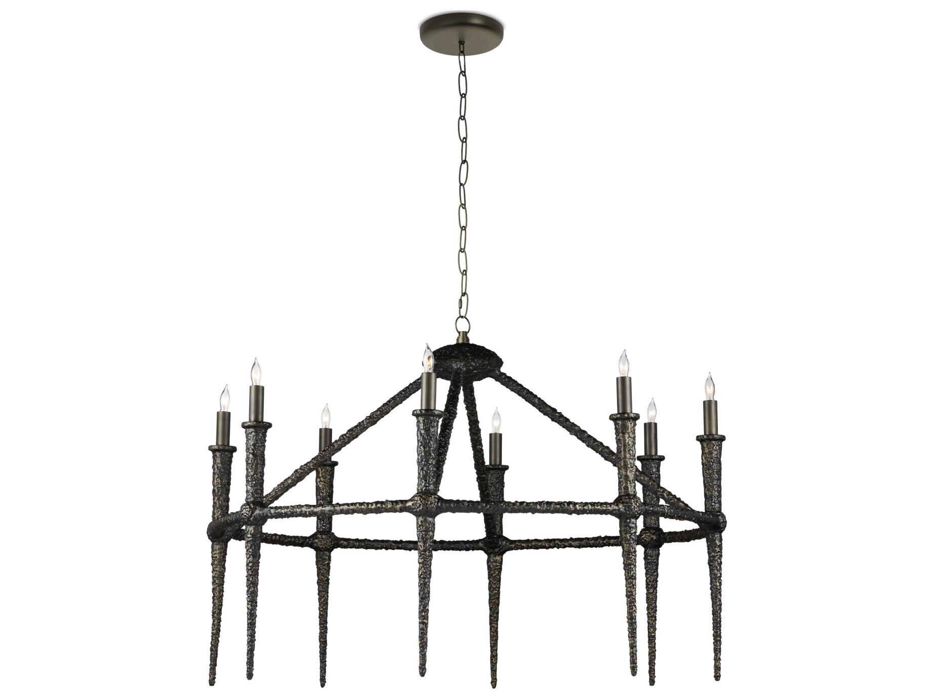 Currey & Company Blackthorn 8-Light Aged Bronze Candelabra Chandelier