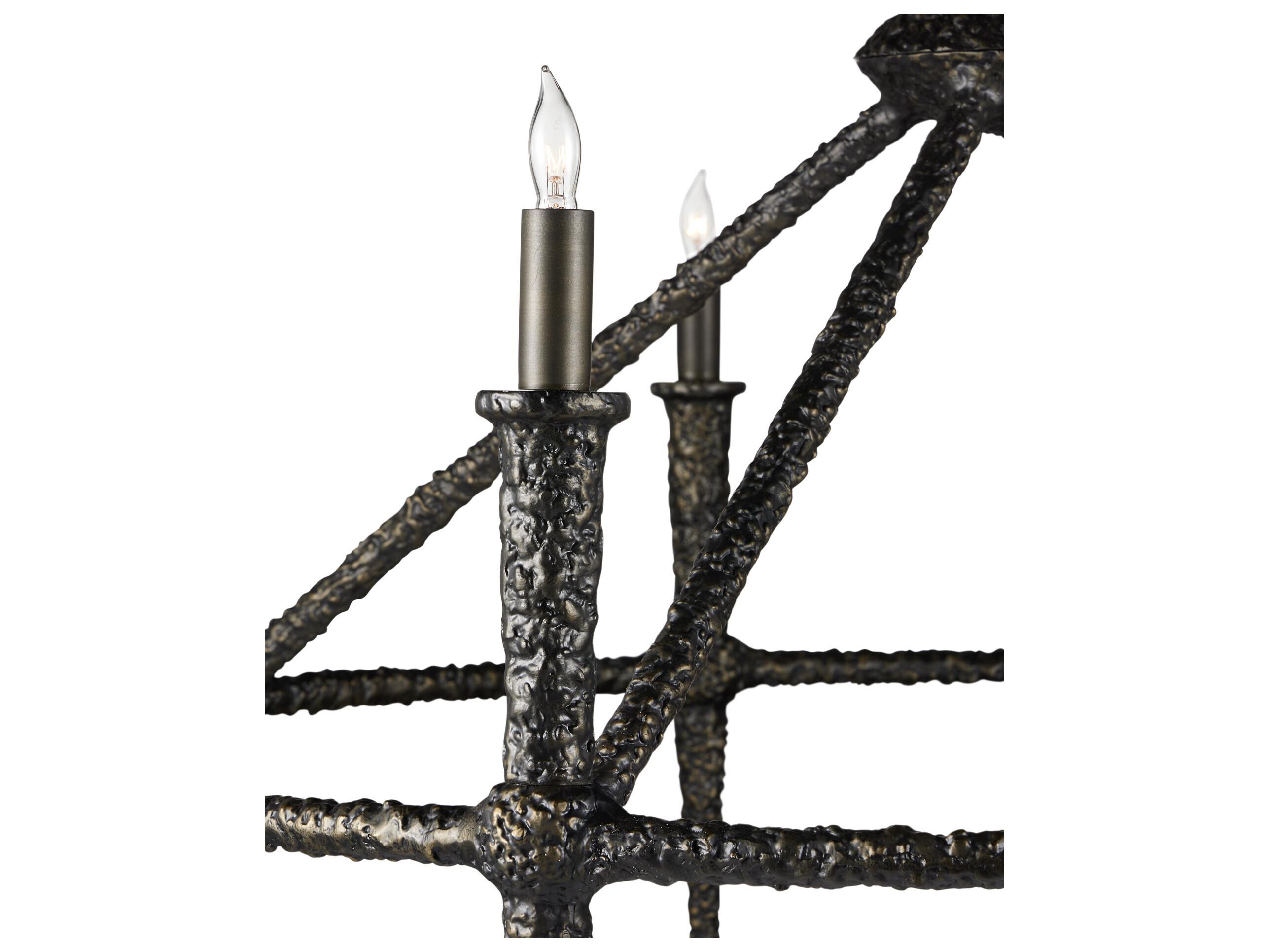 Currey & Company Blackthorn 8-Light Aged Bronze Candelabra Chandelier