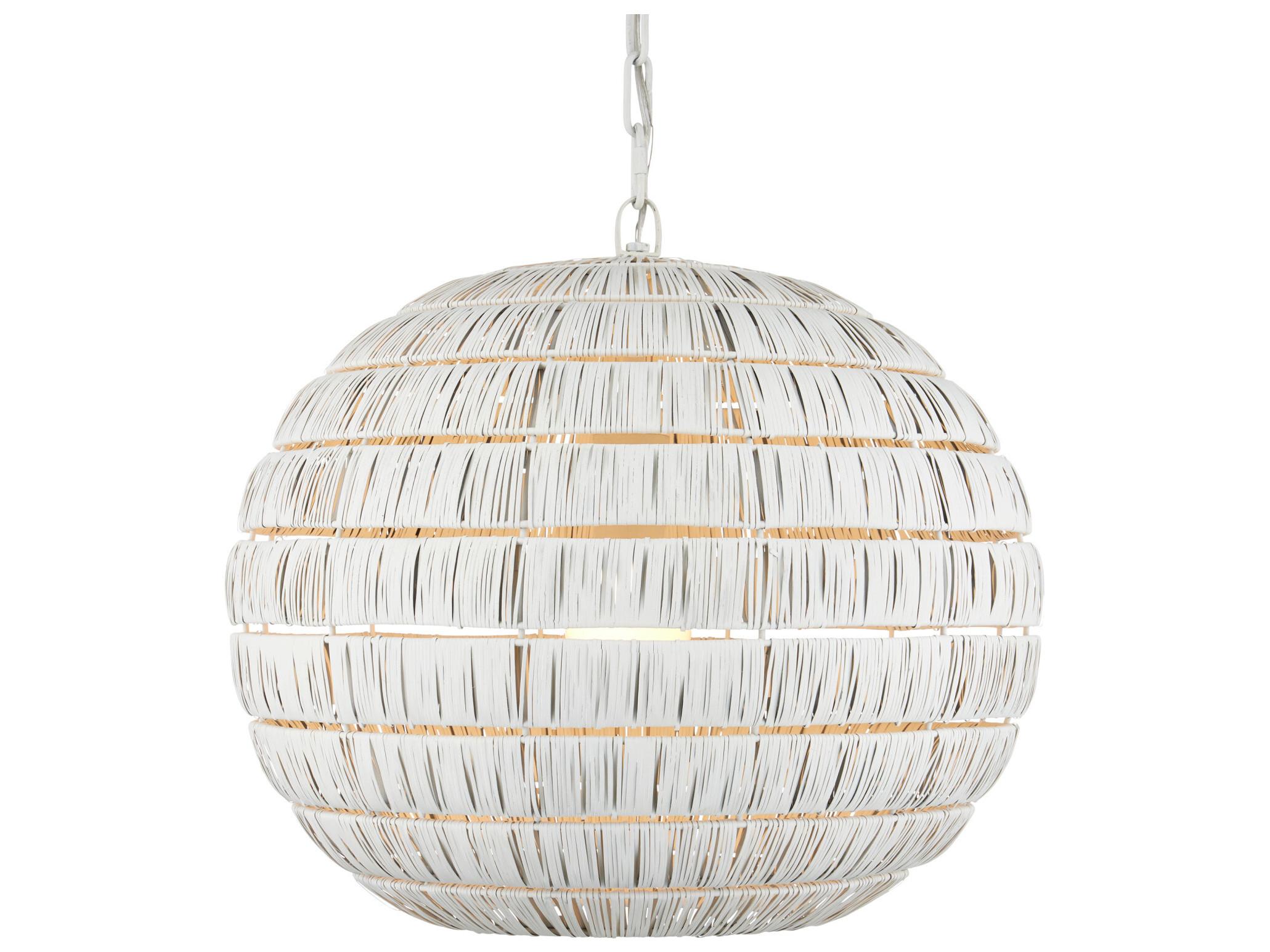 Currey & Company Panopolis 1-Light White Globe Pendant