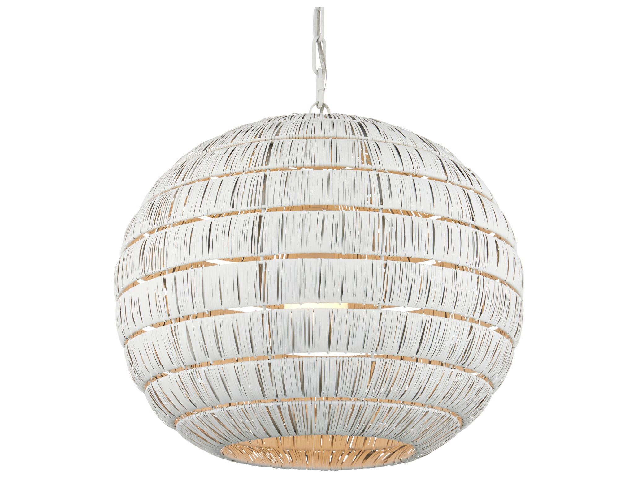Currey & Company Panopolis 1-Light White Globe Pendant