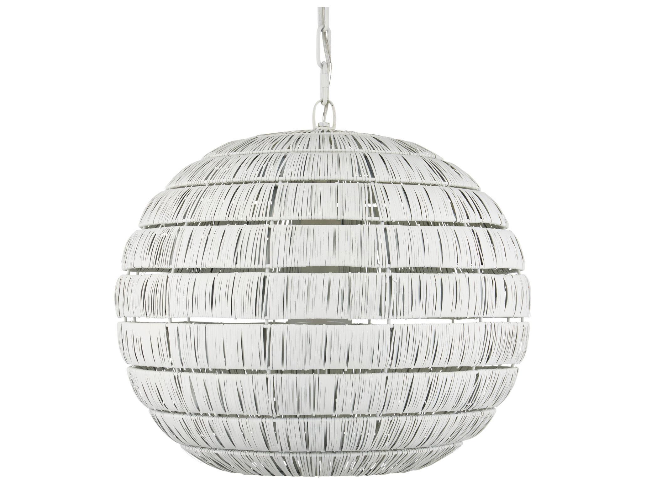 Currey & Company Panopolis 1-Light White Globe Pendant