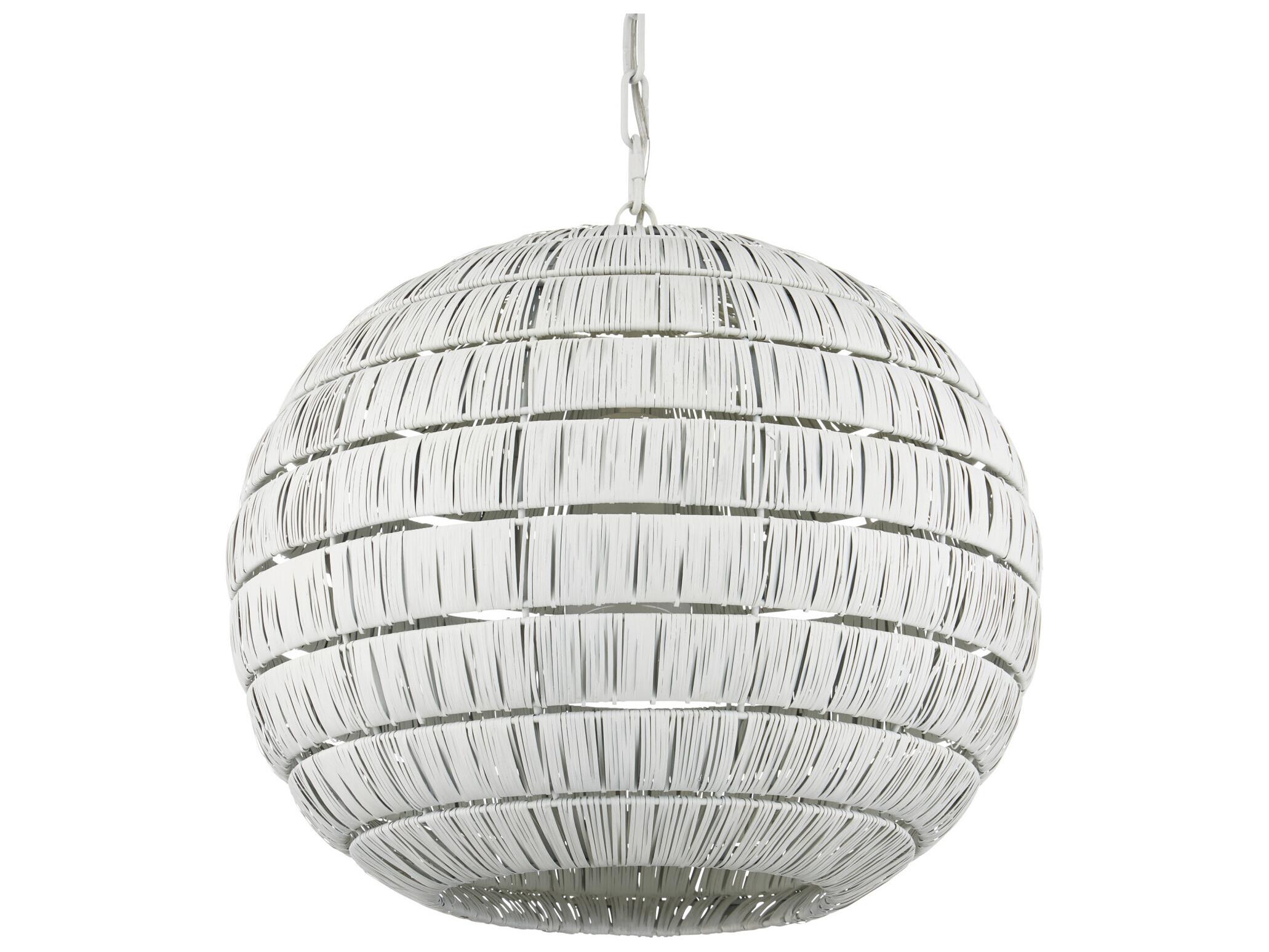 Currey & Company Panopolis 1-Light White Globe Pendant