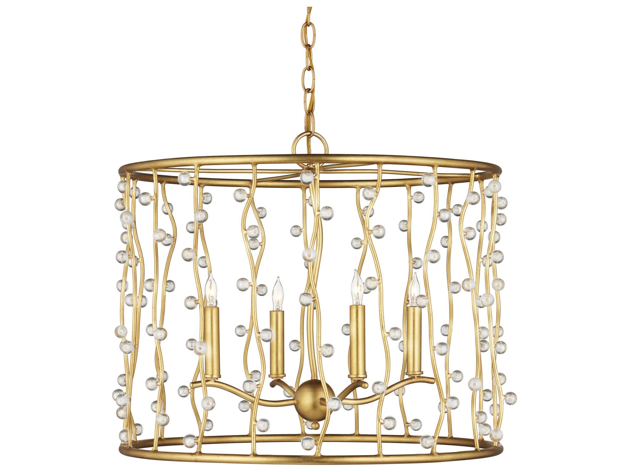 Currey & Company Adagio 4-Light Polished Gold Candelabra Chandelier