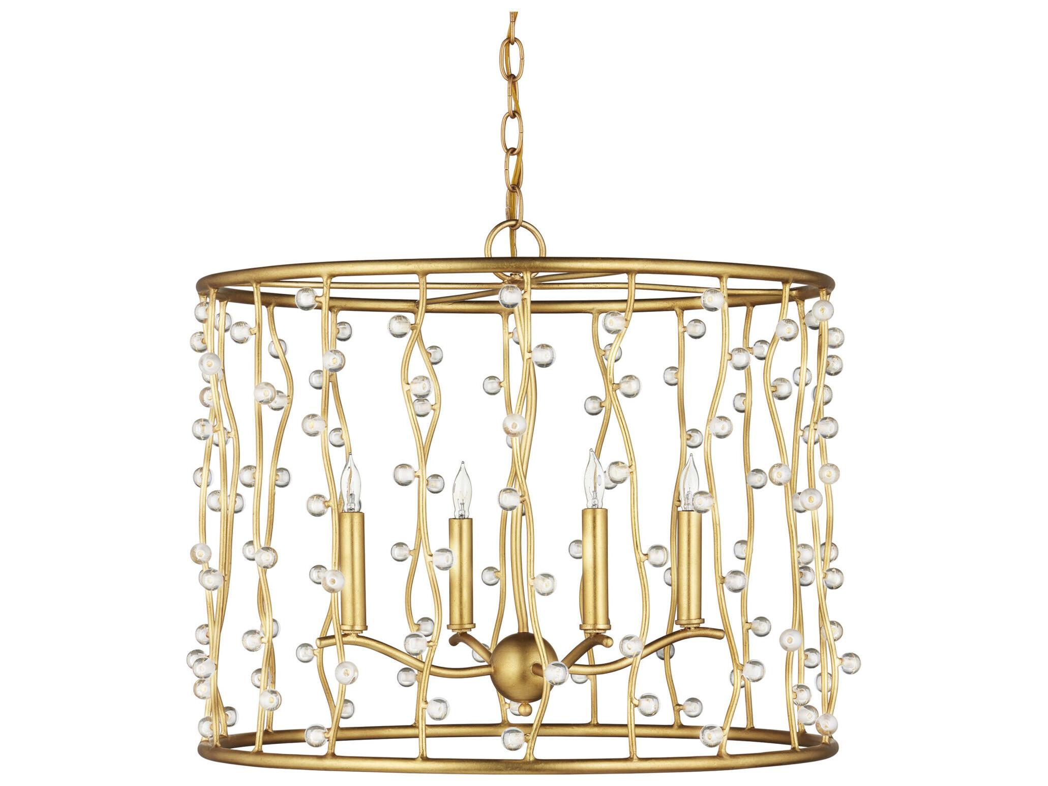Currey & Company Adagio 4-Light Polished Gold Candelabra Chandelier