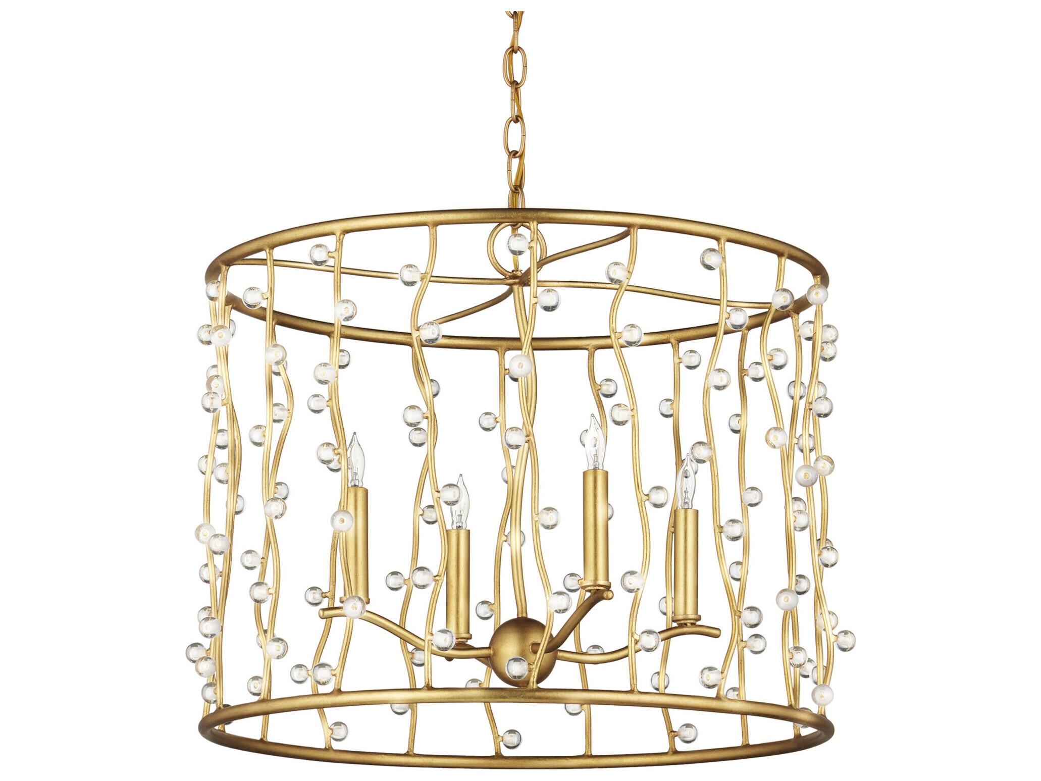 Currey & Company Adagio 4-Light Polished Gold Candelabra Chandelier