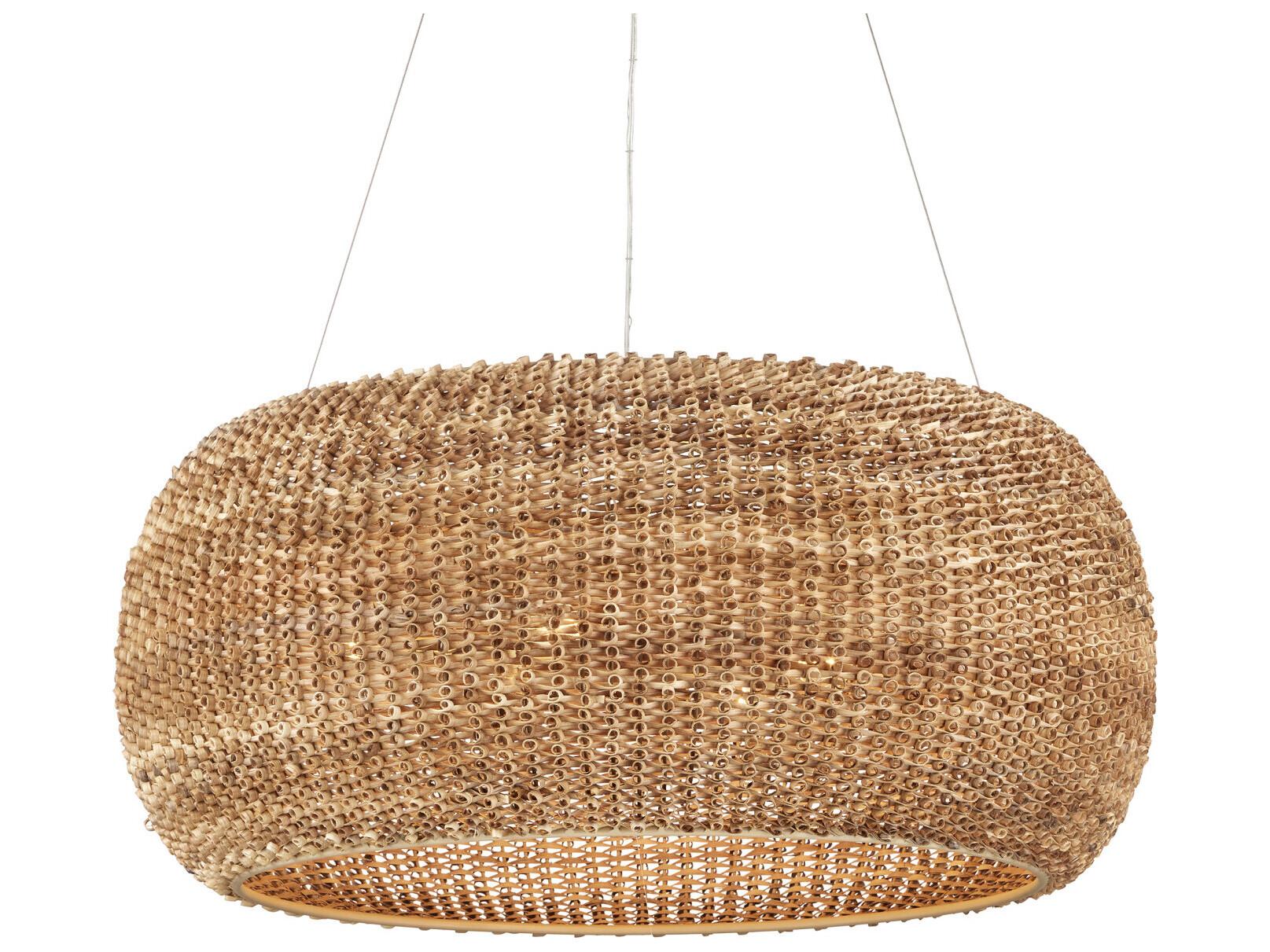 Currey & Company Boucle 6-Light Natural Beige Brown Chandelier