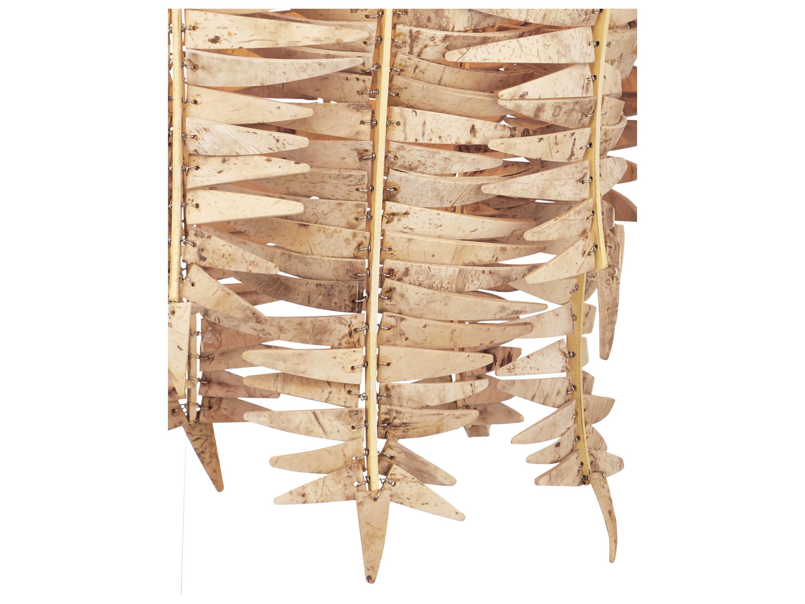 Currey & Company Tiptur 3-Light Natural Coco Cream Brown Pendant