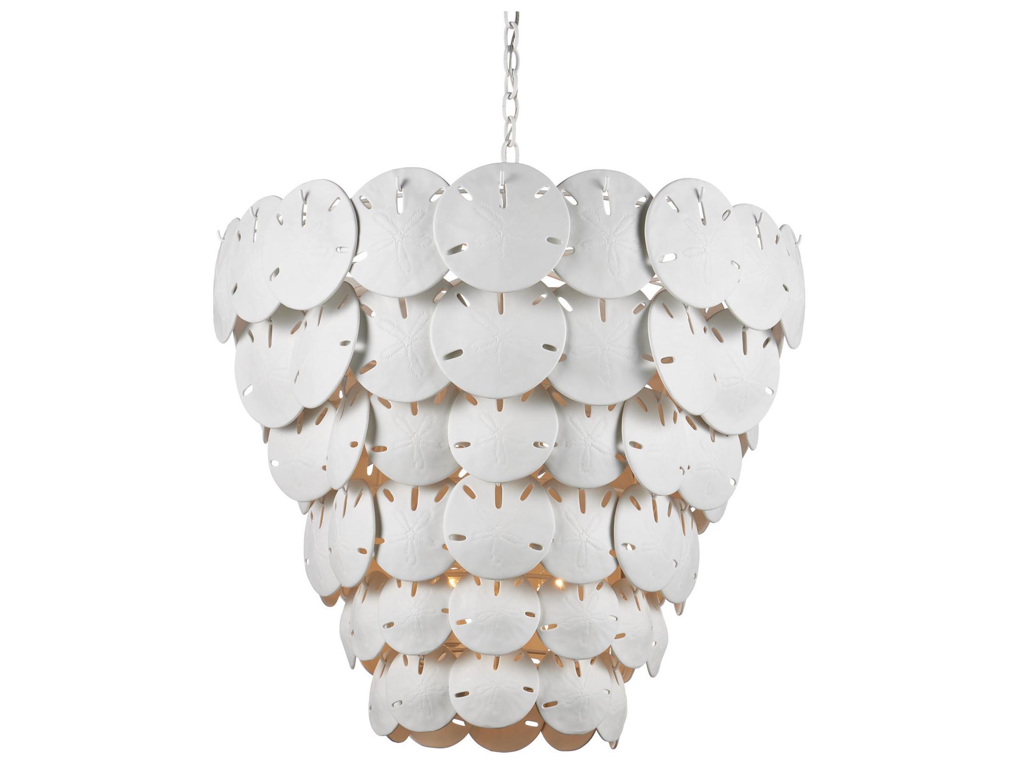 Currey & Company Tulum 8-Light White Sugar Chandelier