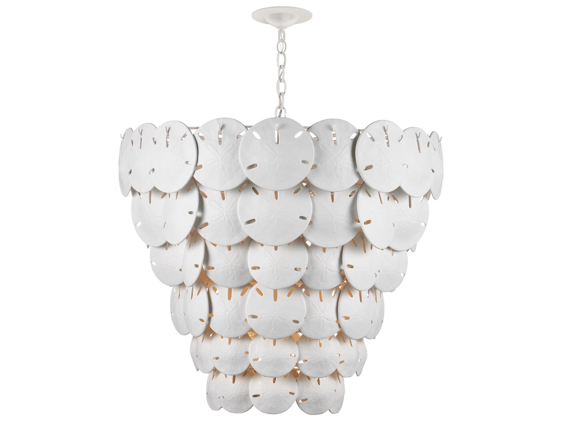 Currey & Company Tulum 8-Light White Sugar Chandelier