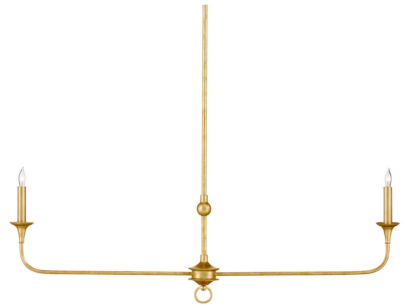 Currey & Company Nottaway 2-Light Satin Gold Island Pendant