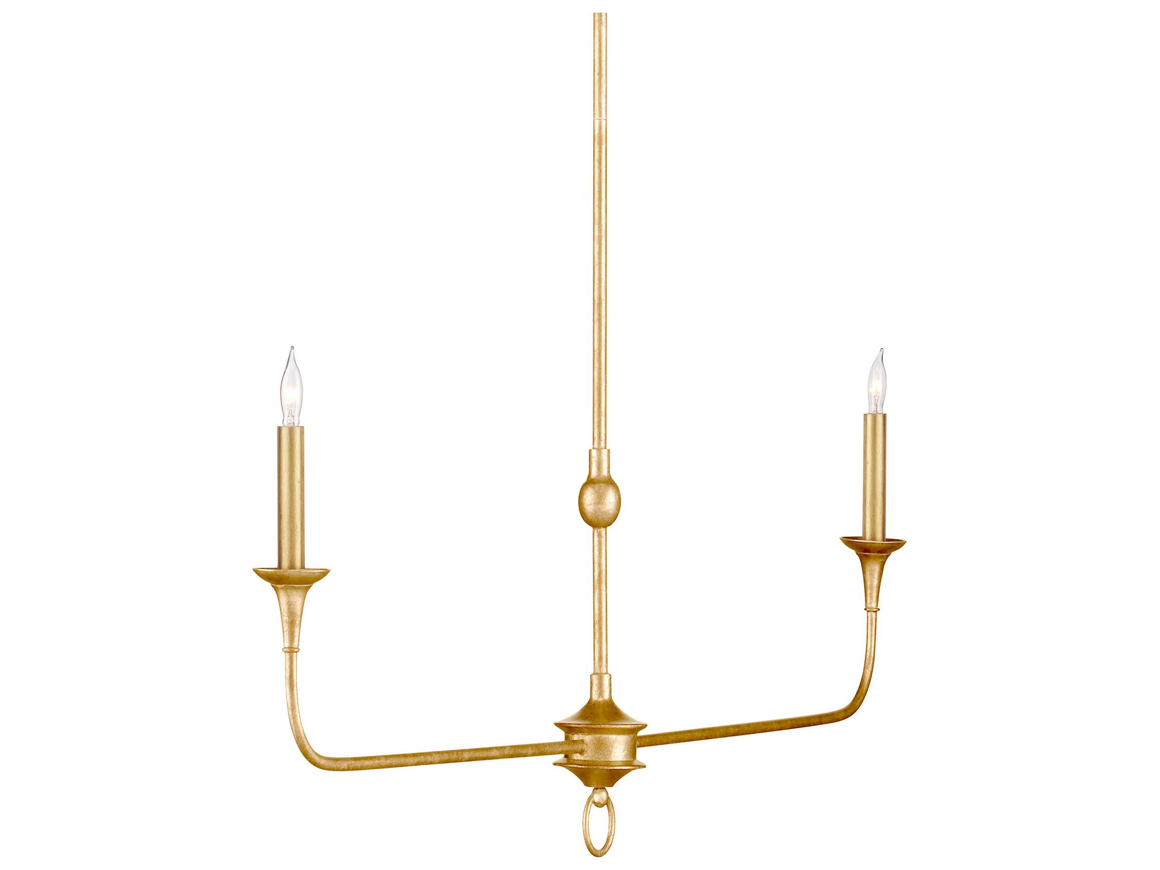 Currey & Company Nottaway 2-Light Satin Gold Island Pendant