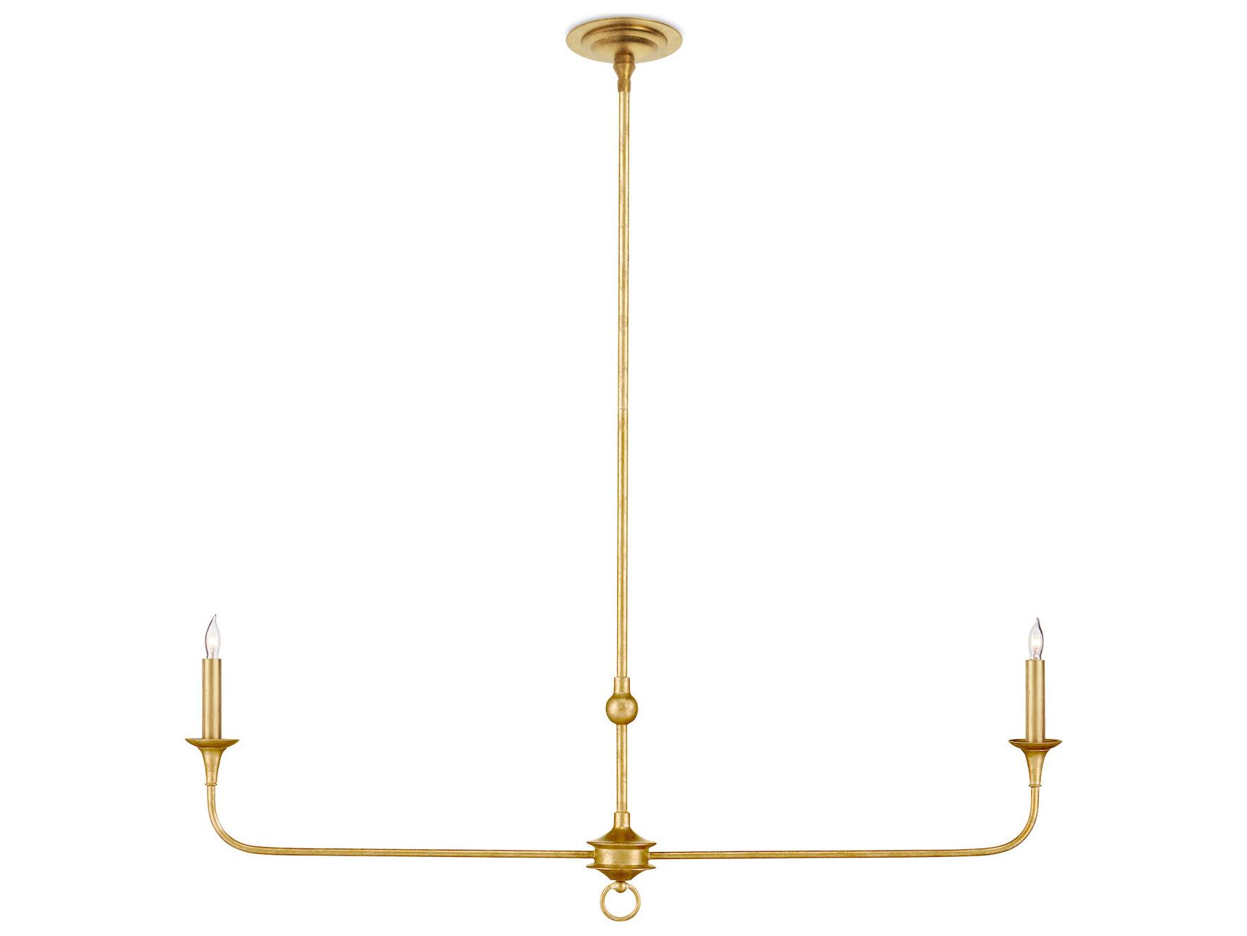 Currey & Company Nottaway 2-Light Satin Gold Island Pendant