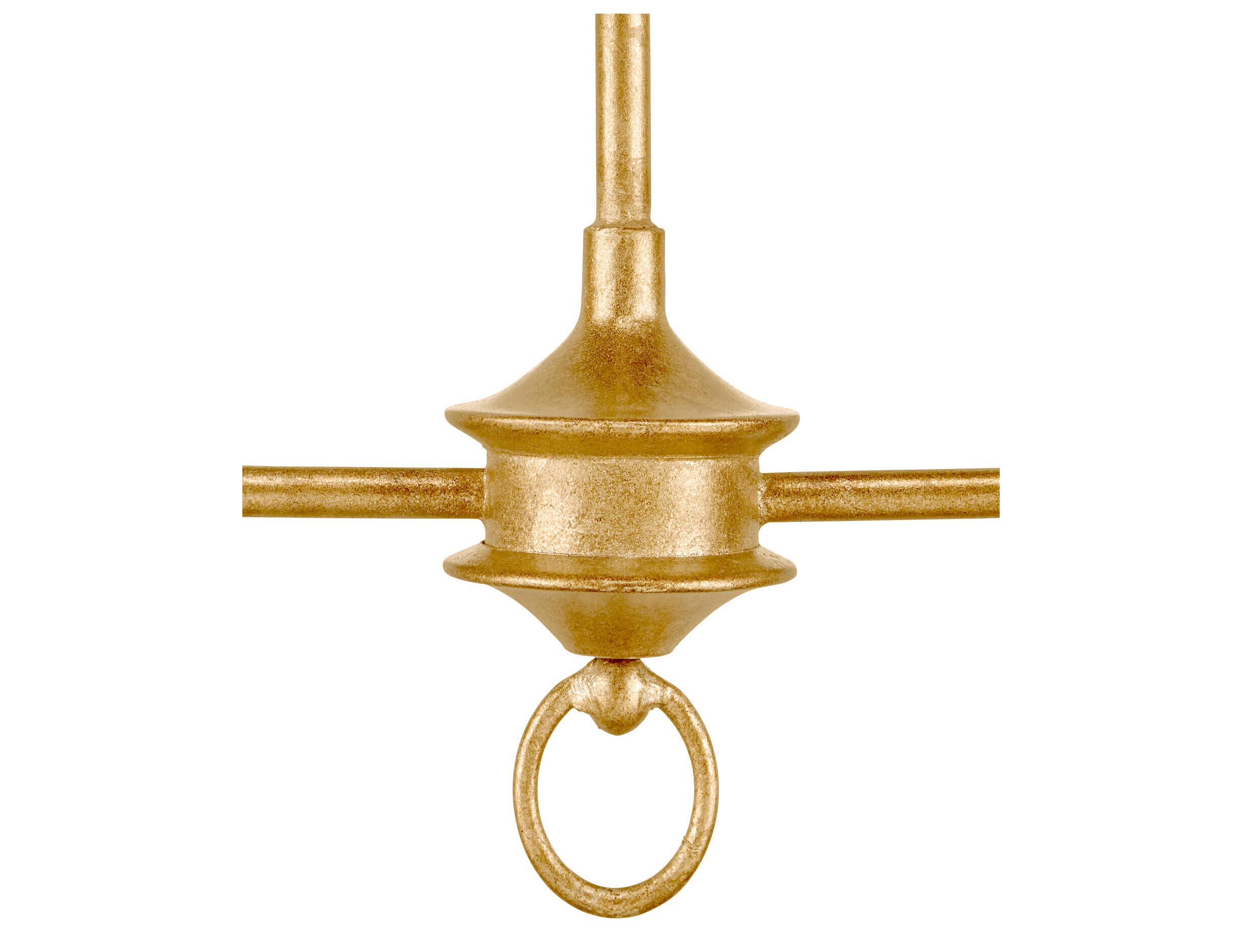 Currey & Company Nottaway 2-Light Satin Gold Island Pendant