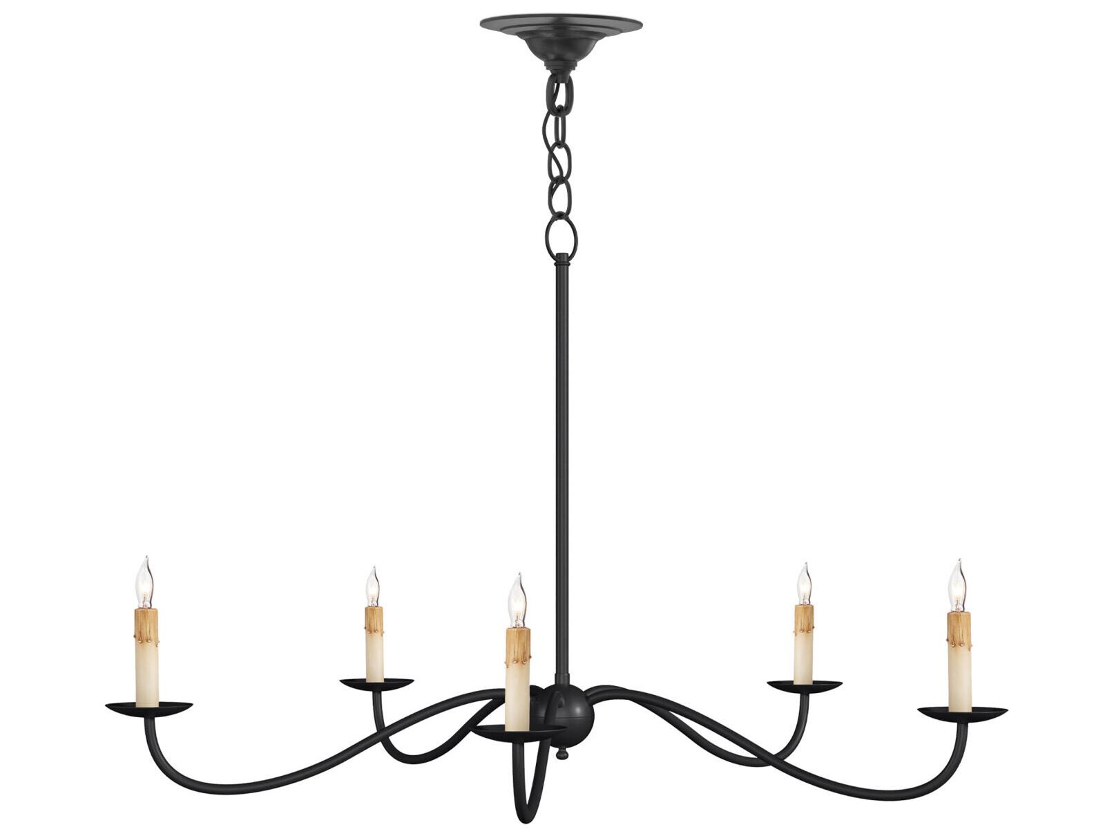 Currey & Company Saxon 5-Light Zanzibar Black Candelabra Chandelier