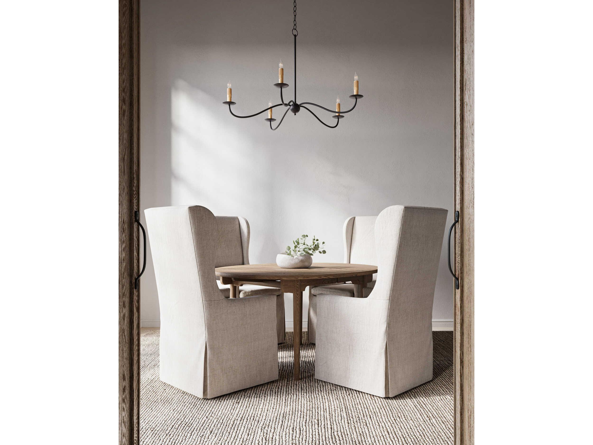 Currey & Company Saxon 5-Light Zanzibar Black Candelabra Chandelier