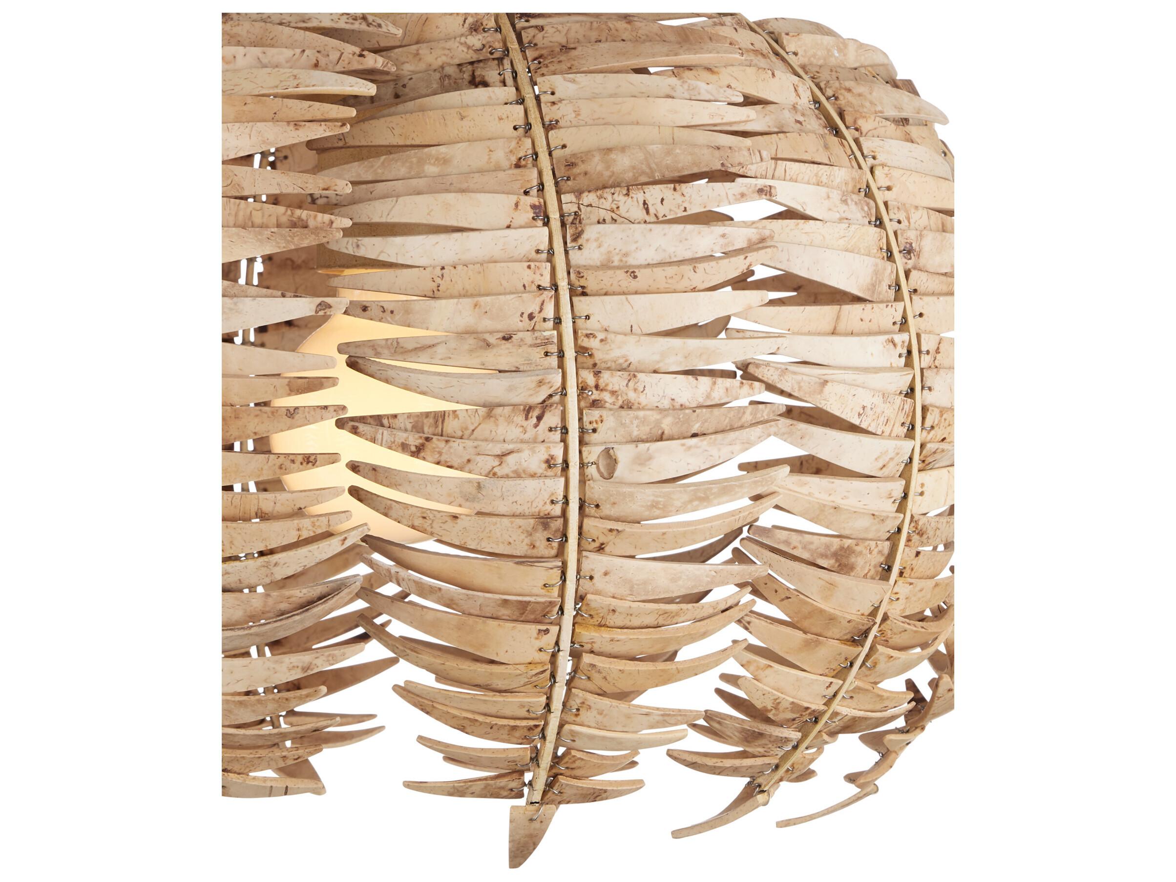 Currey & Company Tiptur 1-Light Natural Coco Cream Brown Semi Flush Mount