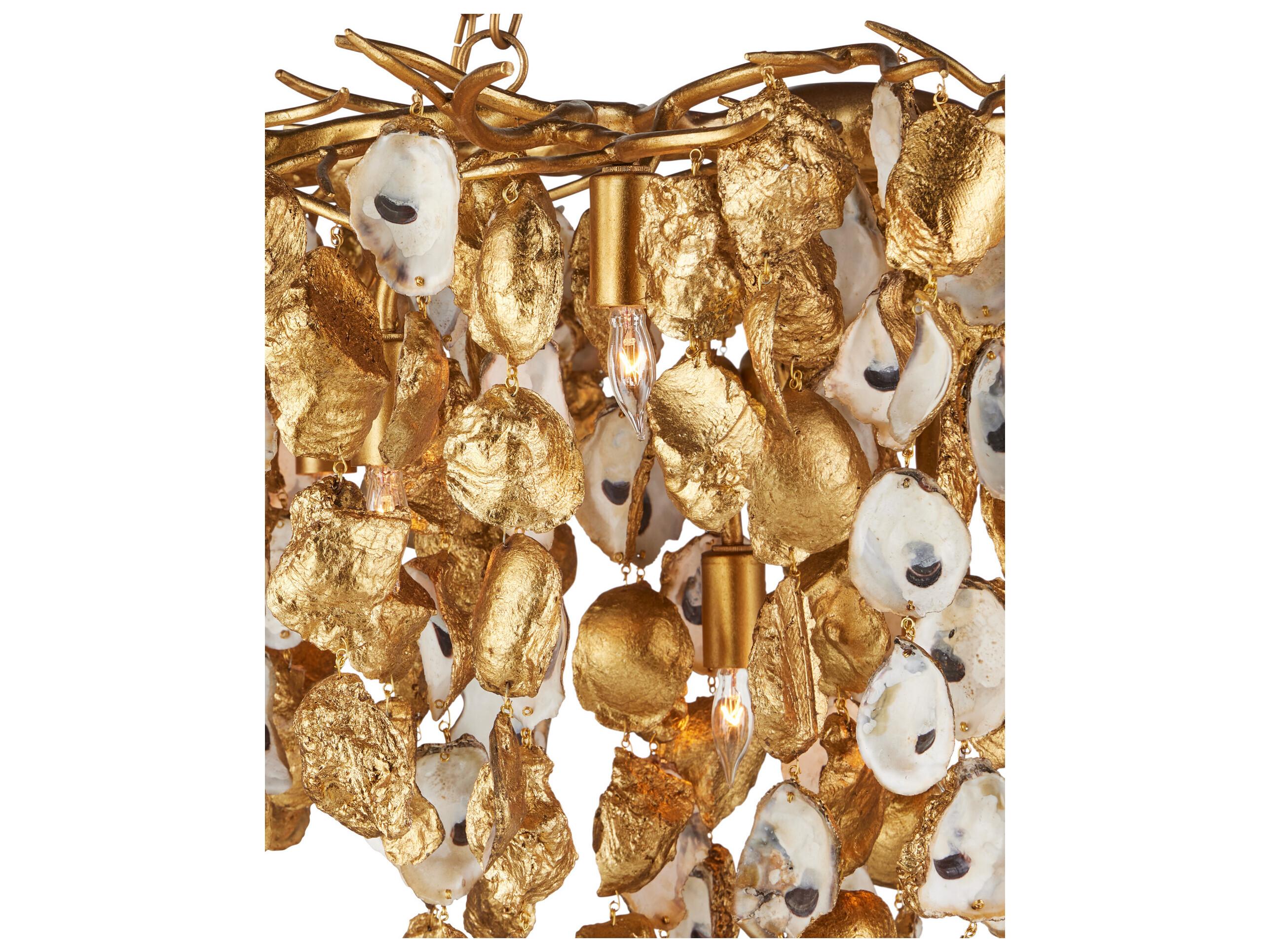 Currey & Company Lucullan 14-Light Textured Gold Chandelier