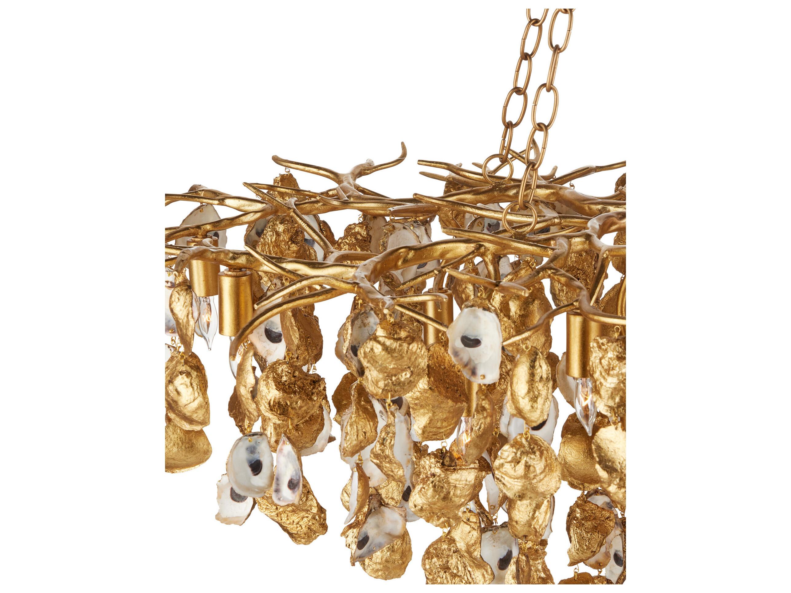 Currey & Company Lucullan 14-Light Textured Gold Chandelier