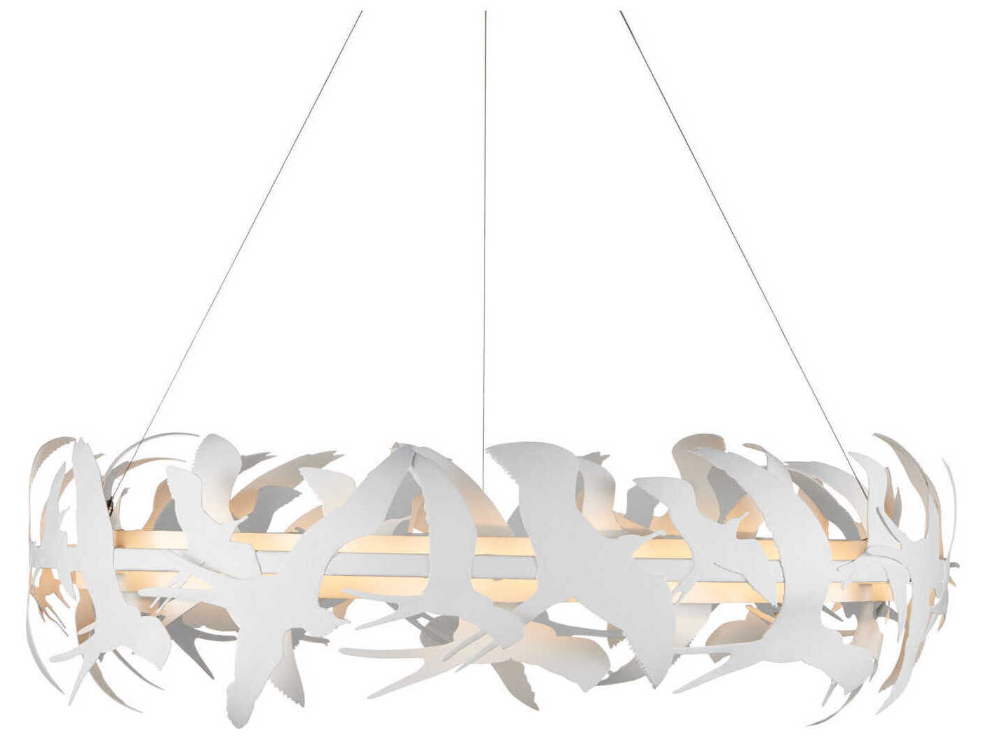 Currey & Company Tijereta 1-Light Gesso White Round Pendant