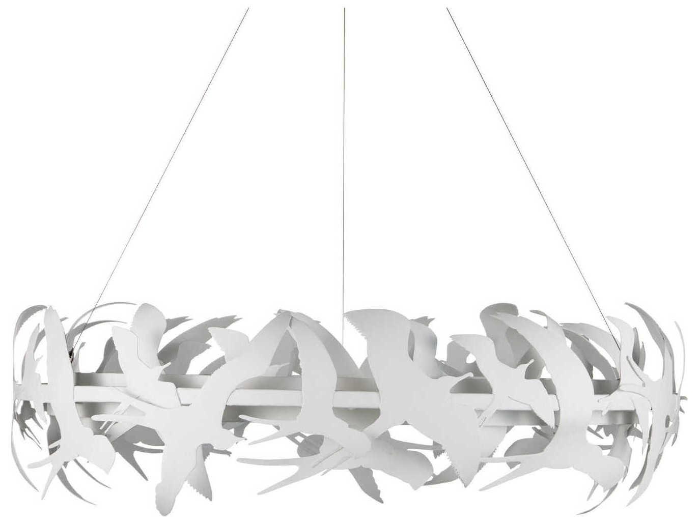 Currey & Company Tijereta 1-Light Gesso White Round Pendant